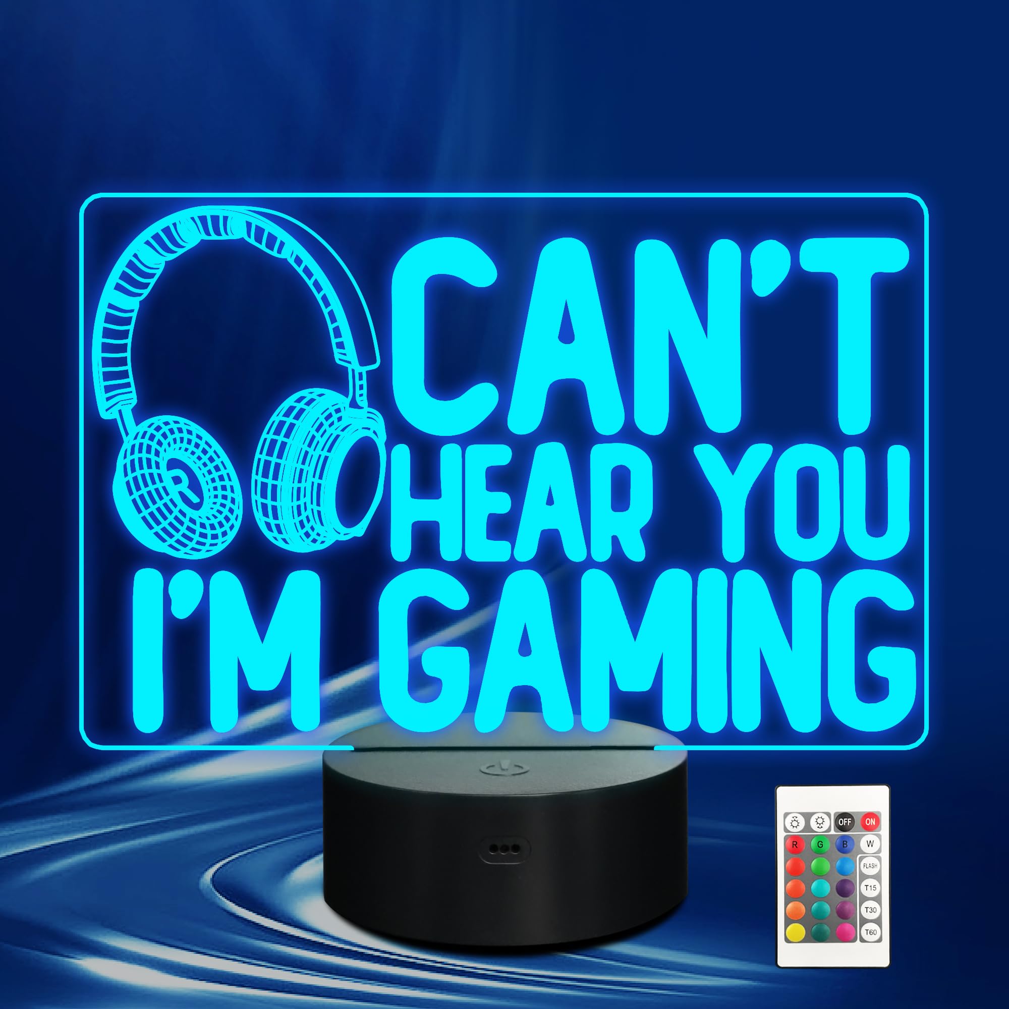 3D Gaming Night Light with Headset Design - 16 Color Changing LED Touch & Remote Control, Cool Gifts for Gamers, Men, Teens & Kids | Perfect for Bedroom, Game Room & Home Decor