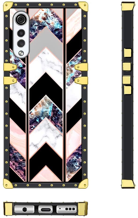 LG Velvet 5G Phone Case with Marble Design & Lanyard Strap - Premium Luxury Protective Cover for Work, Travel & Everyday Use