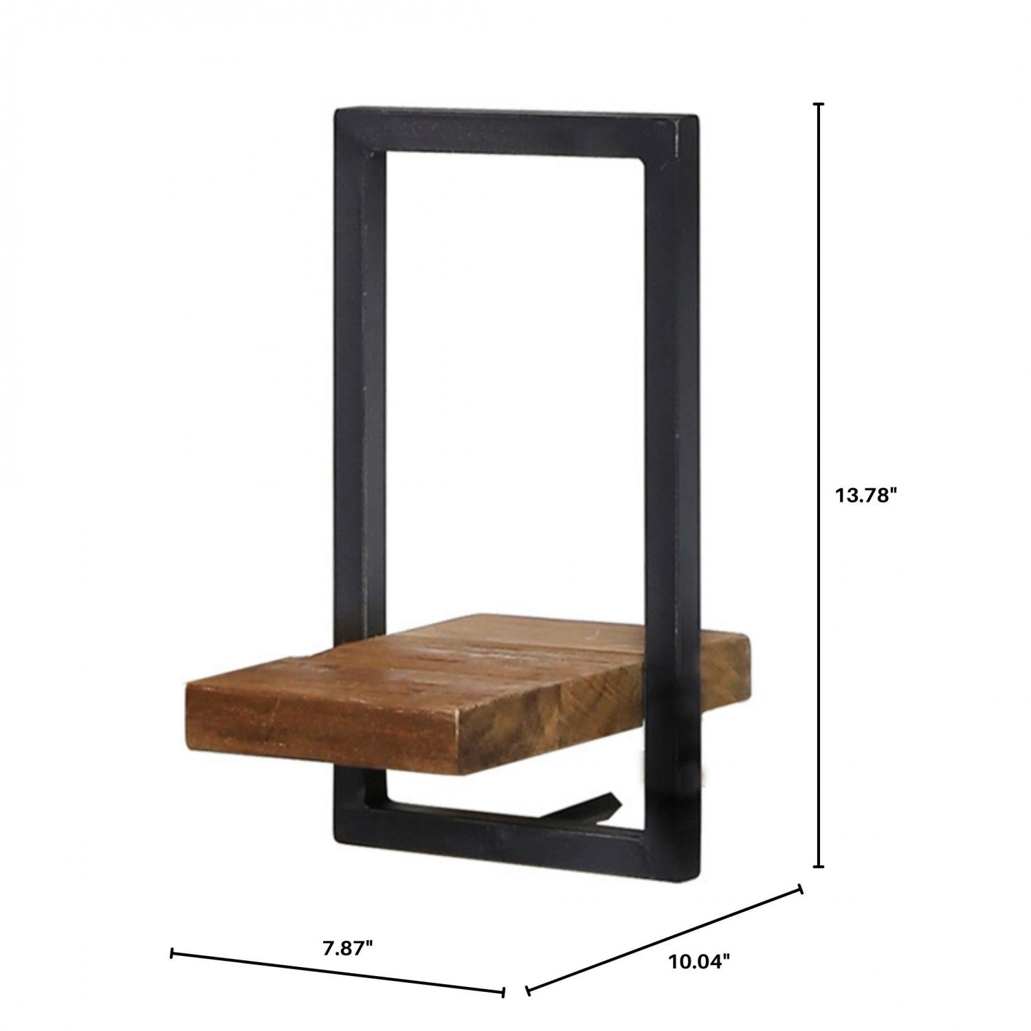 Bayan Metal Frame Wall Box V Teak - Rustic Home Decor for Living Room, Bedroom & Office Storage