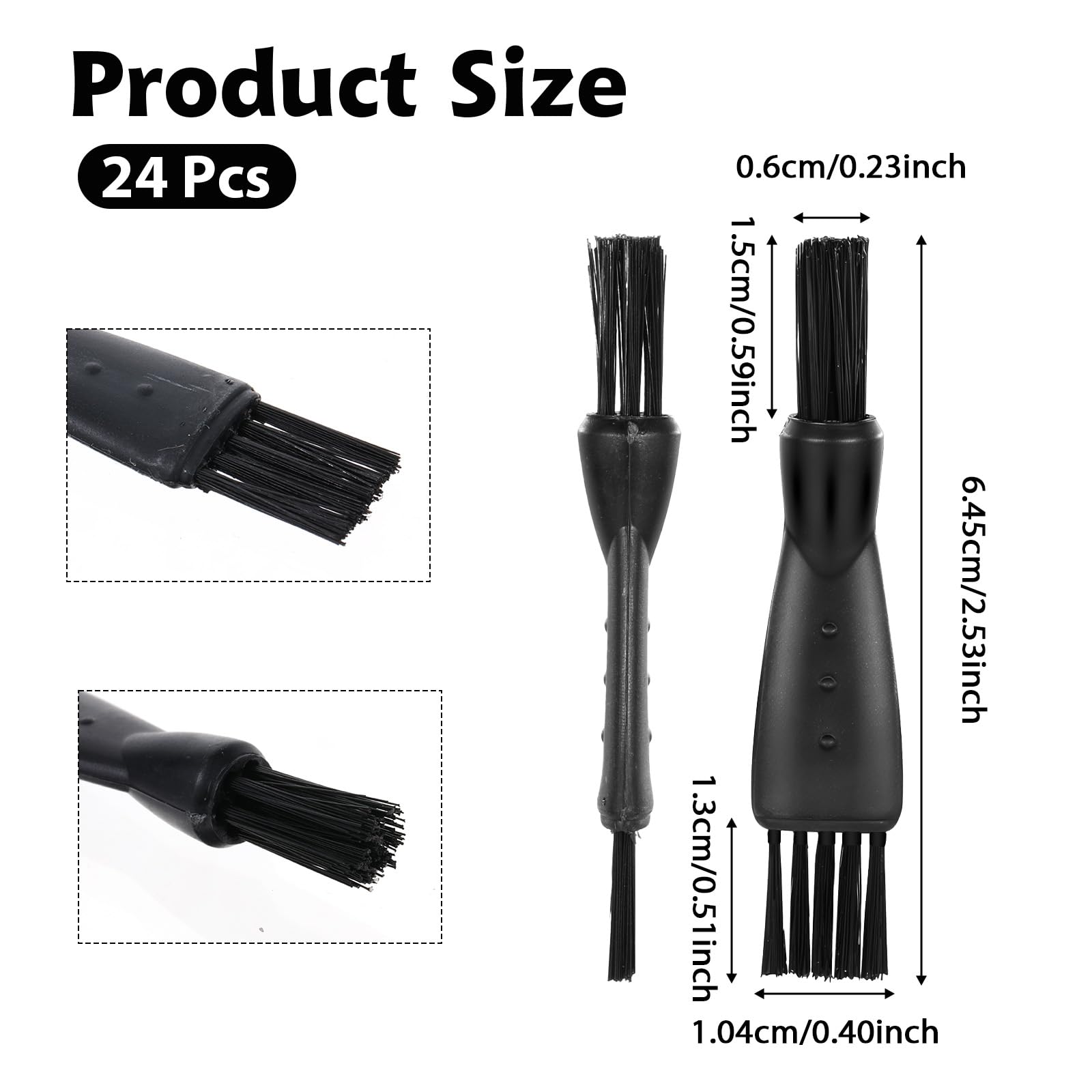 24-Piece Electric Razor Cleaning Brush Set - Double-Sided Hair Clipper & Shaver Cleaning Brushes for Men - Mini Replacement Brush for Trimmer & Shaving Razor Maintenance (Perfect for Home & Travel Grooming Kits)