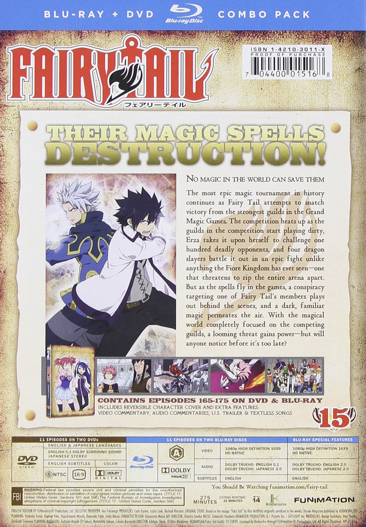 Fairy Tail - Part 15 [Blu-ray] | Anime Series Collection | Perfect for Home Entertainment & Anime Lovers