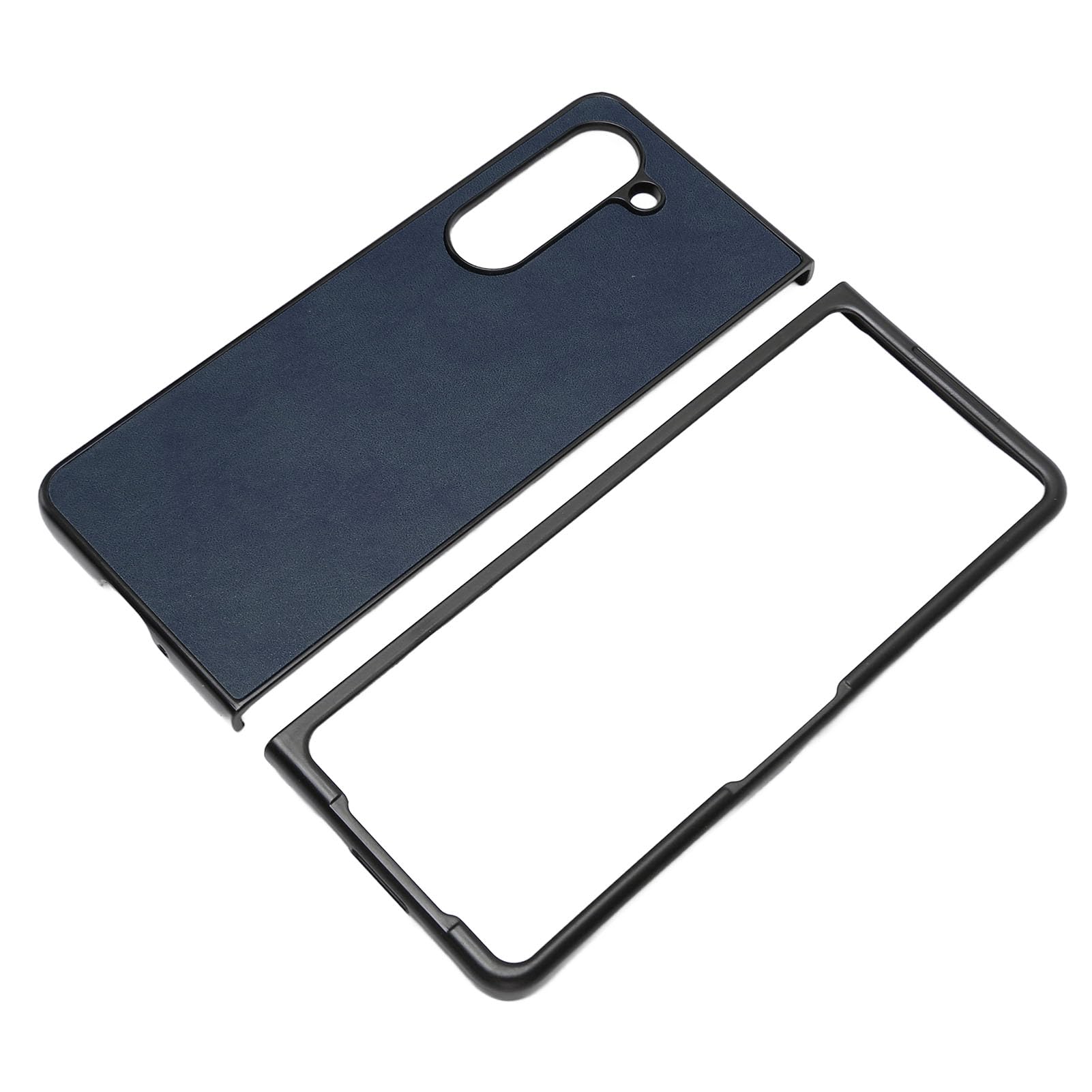 Premium Folding Screen Phone Case - Anti-Scratch Synthetic Leather Protective Cover with Blue Cowhide Grain (2 Colors) | Perfect for Business Professionals & Travel Protection