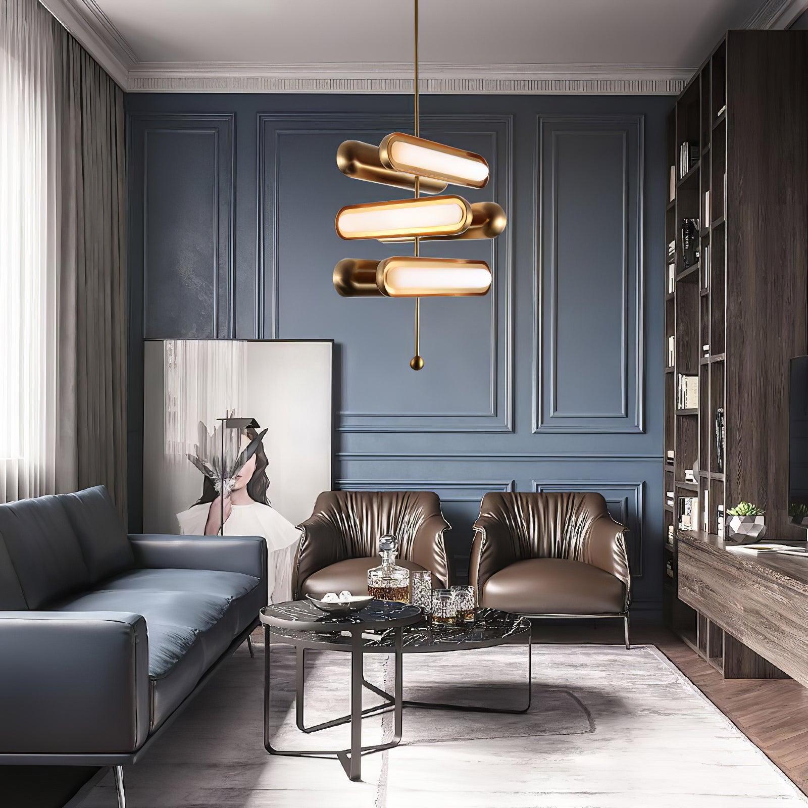 Elegant Crystal Capsule Chandelier - Modern Ceiling Light Fixture for Dining Room, Bedroom & Living Room Decor