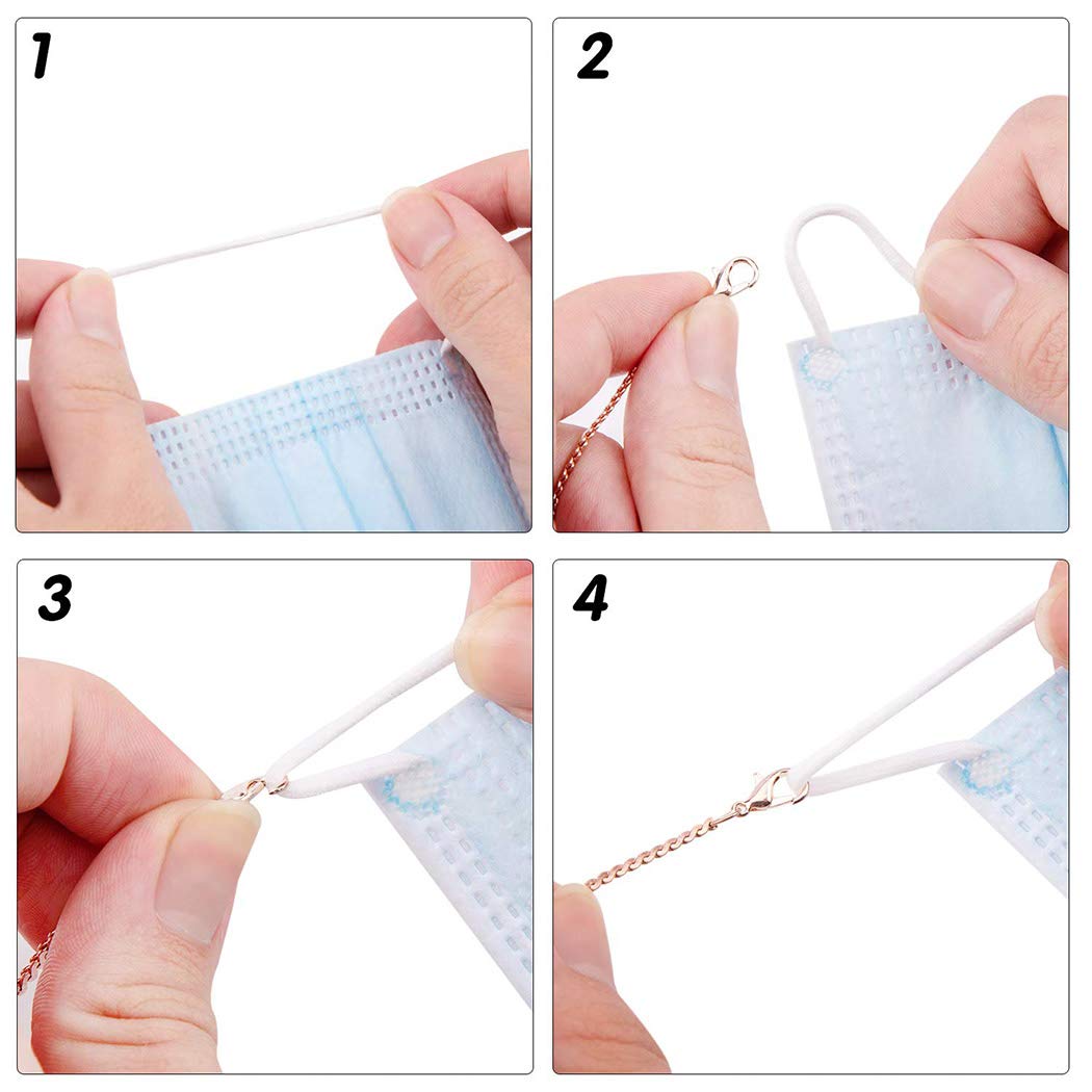 Colorful Beaded Mask Lanyard for Glasses - 4PCS Set for Men & Women