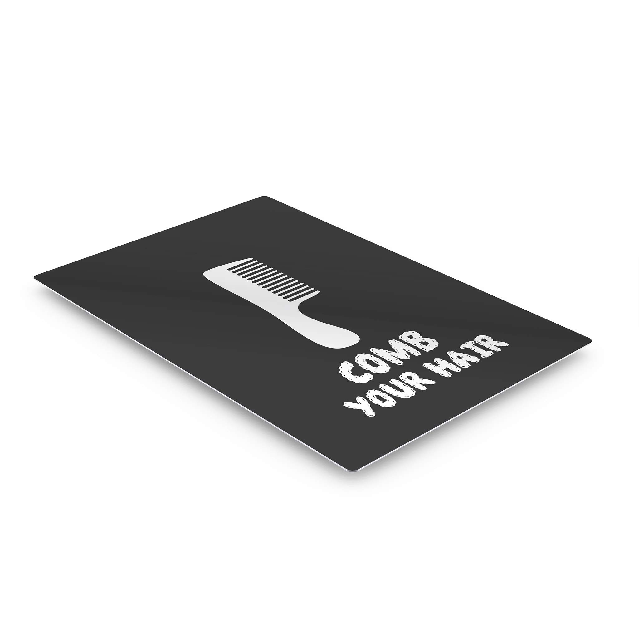Funny Bathroom Wall Art - Smile Art Design 'Comb Your Hair' Quote Metal Print | Kids Bathroom Decor, Nursery Wall Sign, Ready to Hang Home Decoration (36x24 inches) | Perfect for Bathrooms, Bedrooms & Playrooms | Made in USA
