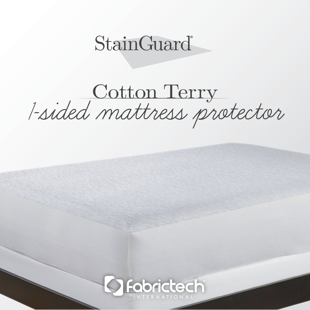 PureCare StainGuard Cotton Terry 1-Sided Mattress Protector - Waterproof, Hypoallergenic Bed Cover for Kids & Adults - Perfect for Allergy Relief, Bedwetting Protection & Mattress Preservation