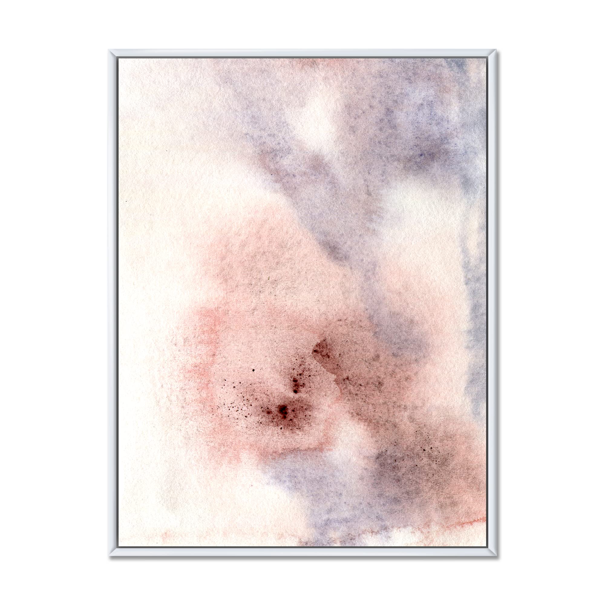 DesignQ Pastel Abstract Canvas Wall Art - Blue Pink Beige & Red Spots Modern Framed Print - Perfect for Living Room, Bedroom & Office Decor