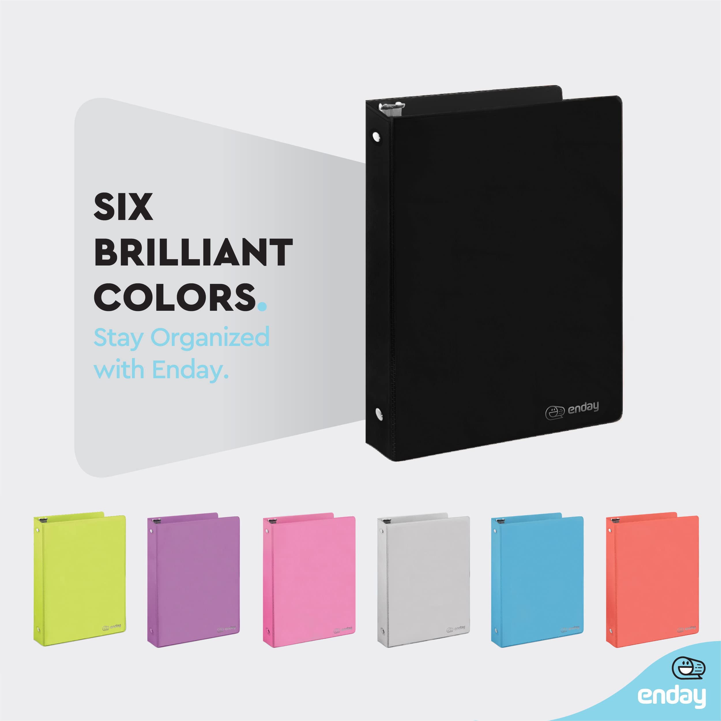 1 Inch 3 Ring Binder 6 Pack - Black Clear View Cover with 2 Inside Pockets - Durable School & Office Supplies for Organizing Documents, Homework, Presentations - Perfect for Students, Teachers & Professionals
