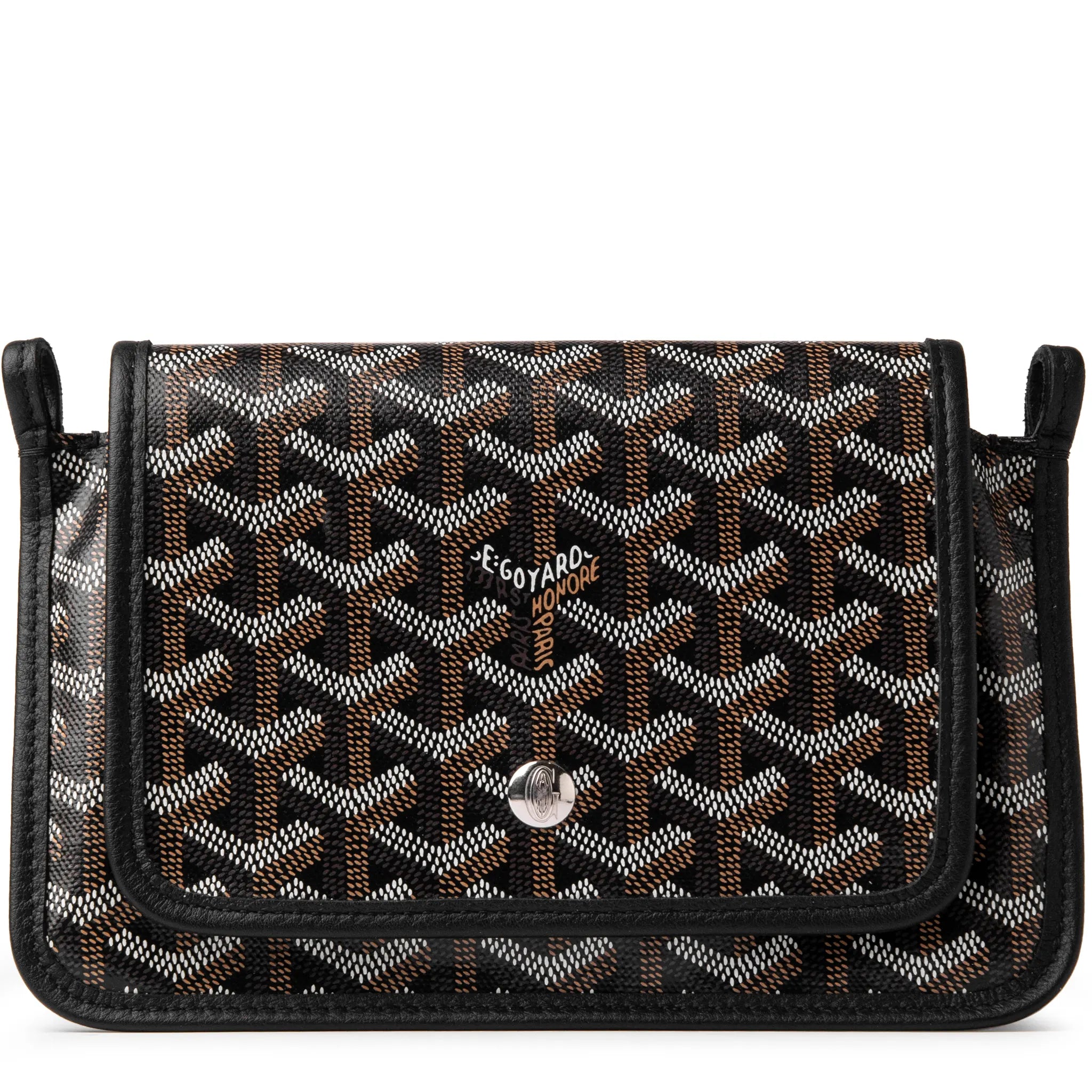 Goyard Plumet Pocket Black Leather Wallet for Men - Slim RFID Blocking Bifold Wallet for Everyday Use & Travel
