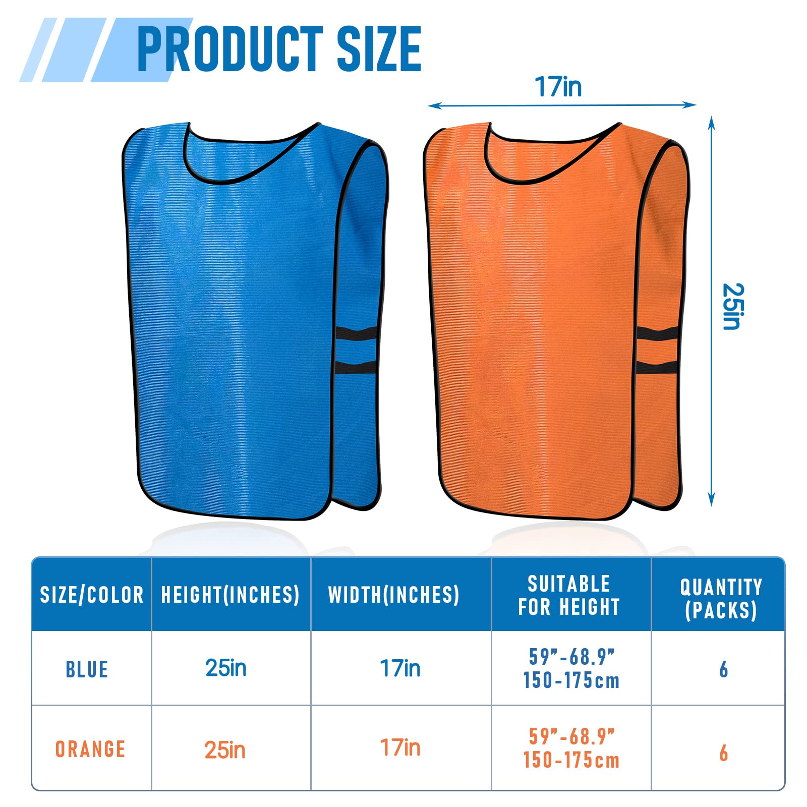 Scrimmage Training Vest 24 Pack - Reversible Soccer Pinnies for Adults & Youth - Breathable Mesh Practice Bibs for Football, Basketball, Rugby - Perfect for Team Drills, PE Classes & Sports Camps