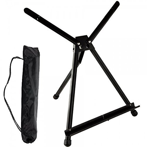 SoHo Urban Artist Black Aluminum Tabletop Easel Stand - Portable Display Easel for Painting Canvas, Artwork, Photos & Crafts (Set of 12) - Perfect for Artists, Students, Home Decor & Studio Use