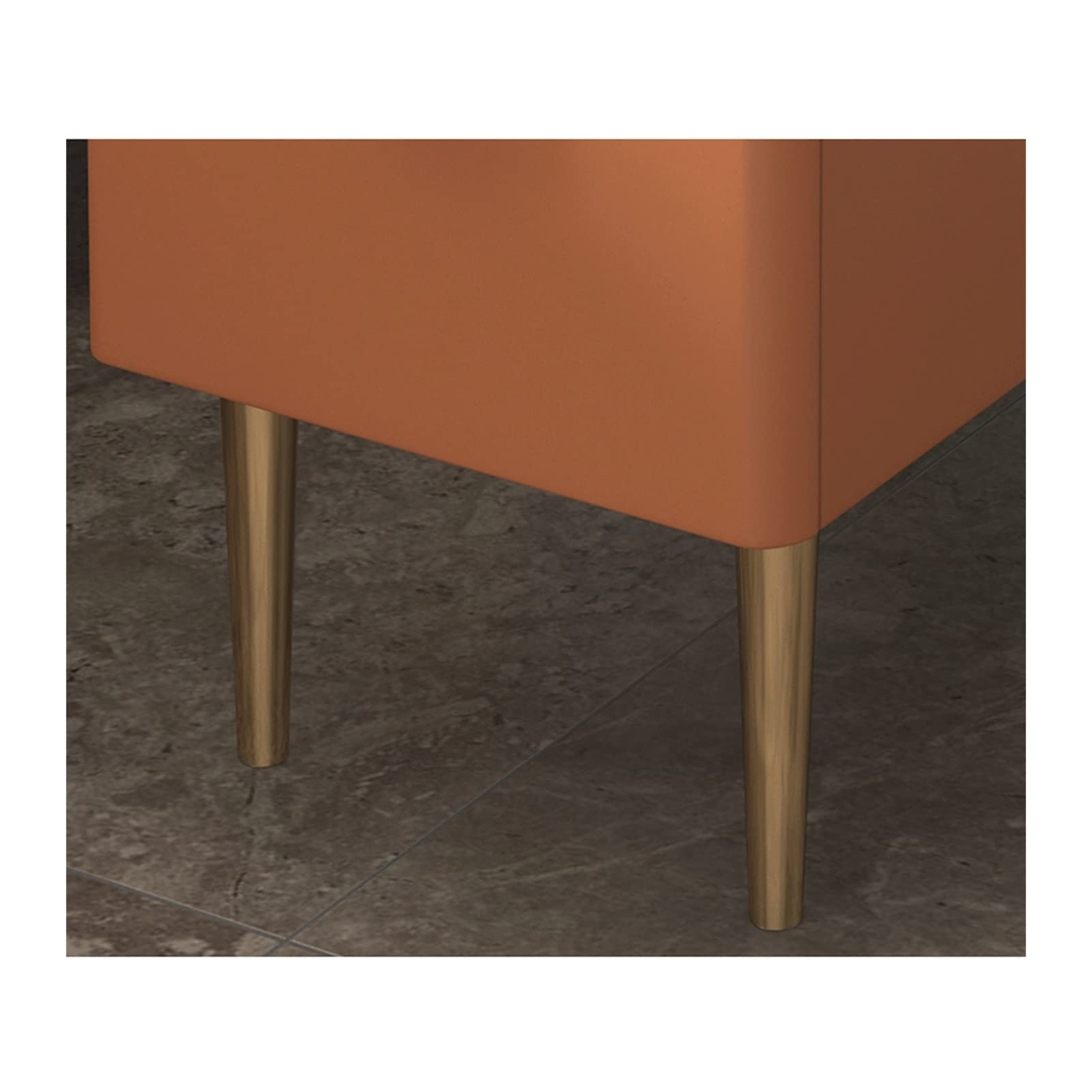 Luxury Wood Nightstand with Storage - 15.8 Inch Modern Bedside Table for Bedroom, Orange Finish | Perfect for Small Spaces, Guest Rooms & Apartment Living