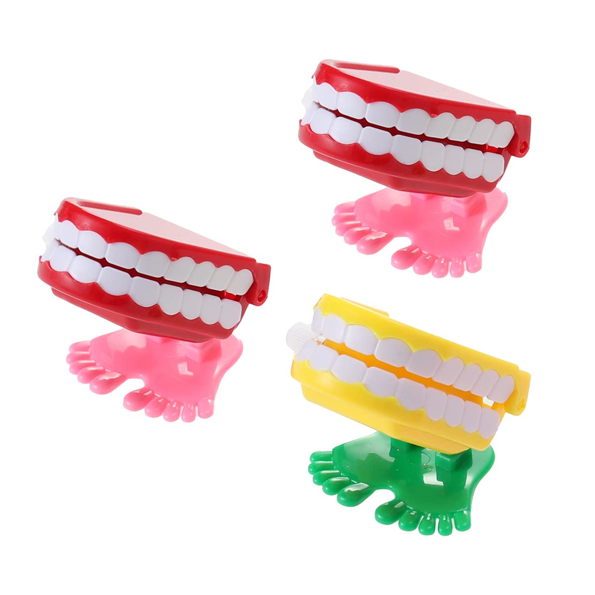 VALICLUD 3Pcs Wind Up Toys - Chattering Teeth Mechanical Toys for Kids, Fun Party Favors & Gifts (Random Colors) - Perfect for Birthday Parties, Classroom Rewards & Stocking Stuffers