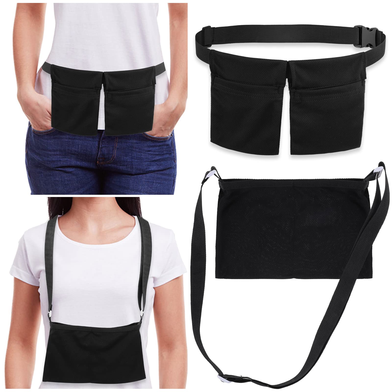 **Post Surgery Abdominal Binder & Mastectomy Drain Holder - Adjustable Drain Pouch with Shower Bag for Tummy Tuck & Breast Reduction Recovery - Black (Ideal for Post-Op Care, Showering & Daily Comfort)**