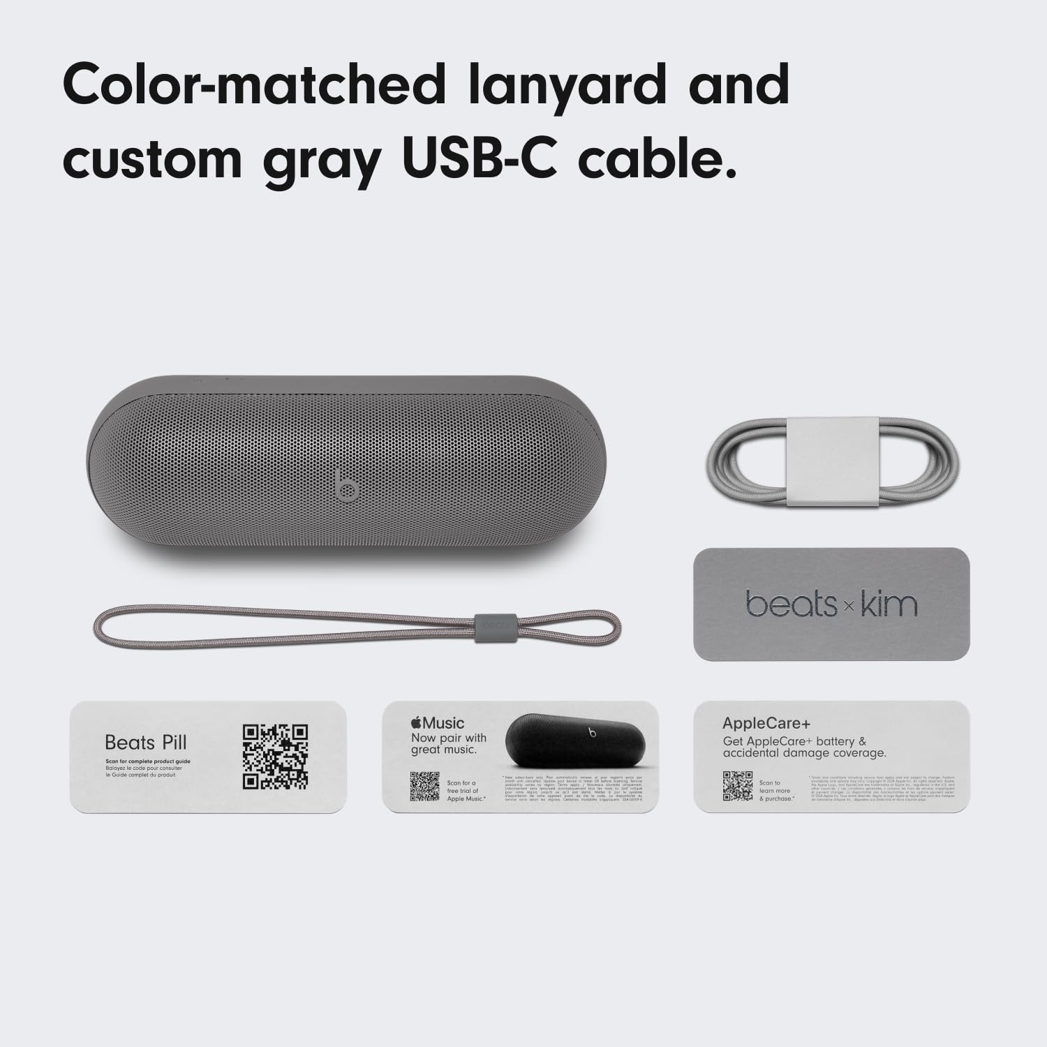 Beats Pill x Kim Kardashian Wireless Bluetooth Speaker with 24H Battery & USB-C Charging | IP67 Waterproof Portable Speaker for iPhone Android | Built-in Mic for Calls | Perfect for Pool Parties, Beach Outings & Outdoor Adventures - Dark Gray