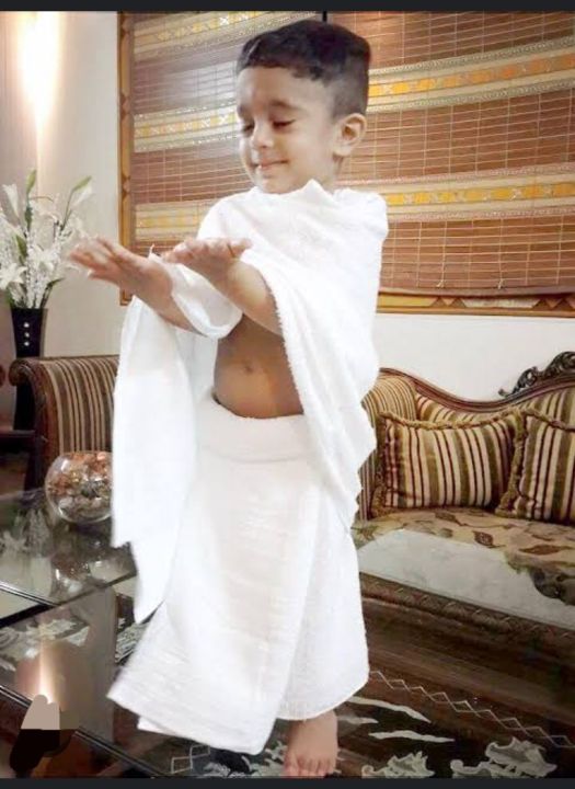 Lightweight Young Boys Ihram/Ehram with Elastic Waist - Comfortable Islamic Prayer Outfit for Kids - Perfect for Hajj, Umrah, and Daily Prayers