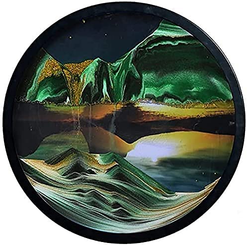 QIANMEI 3D Dynamic Flowing Sand Art Painting - 360° Rotating Wall Decor for Home & Office | 10 Inch Moving Sand Picture | Stress Relief & Meditation Gift (Color: F)