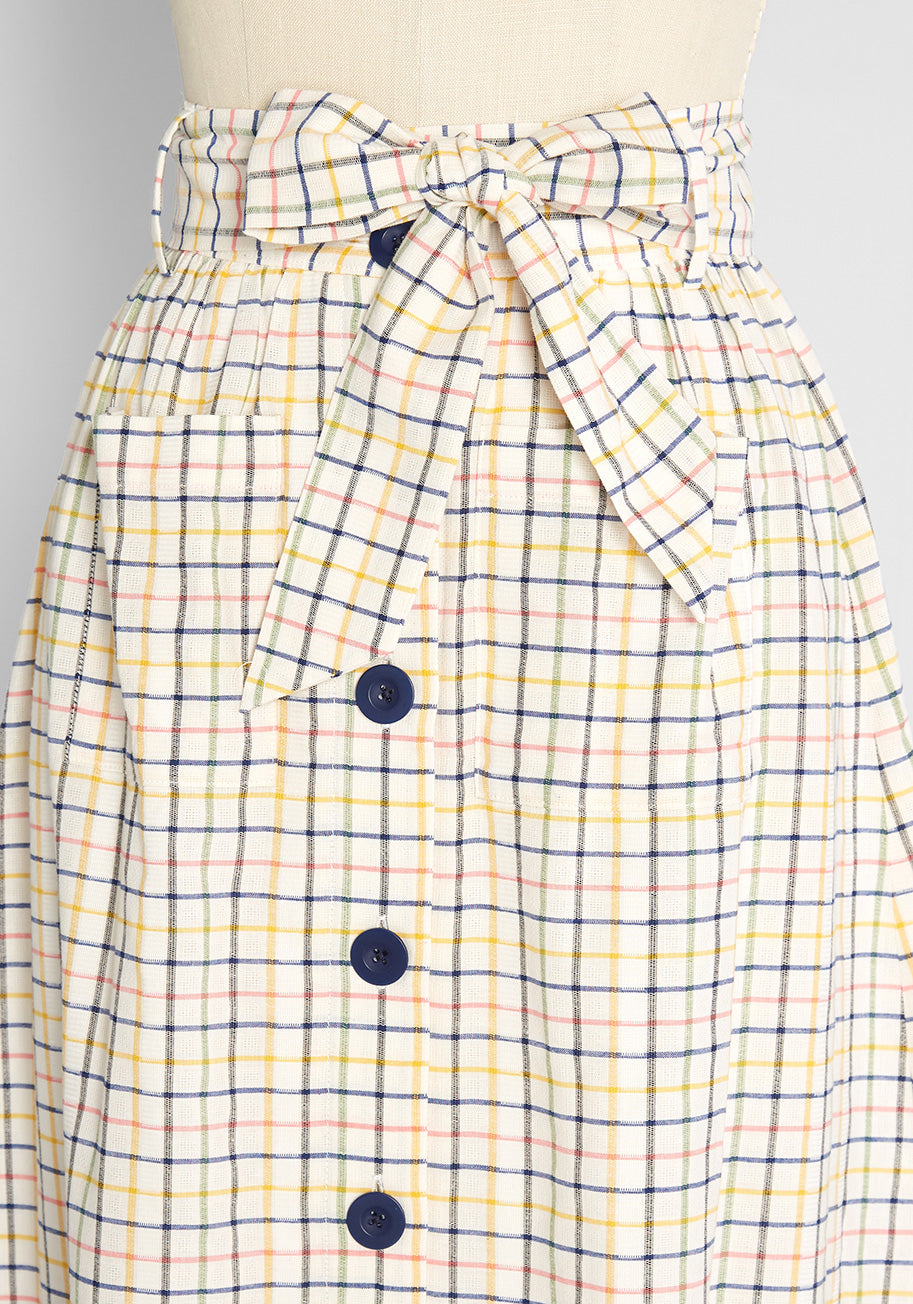 Women's Summer Kickoff Button Front Skirt - Flowy Casual Skirt for Beach, Picnic & Vacation | Lightweight & Comfortable