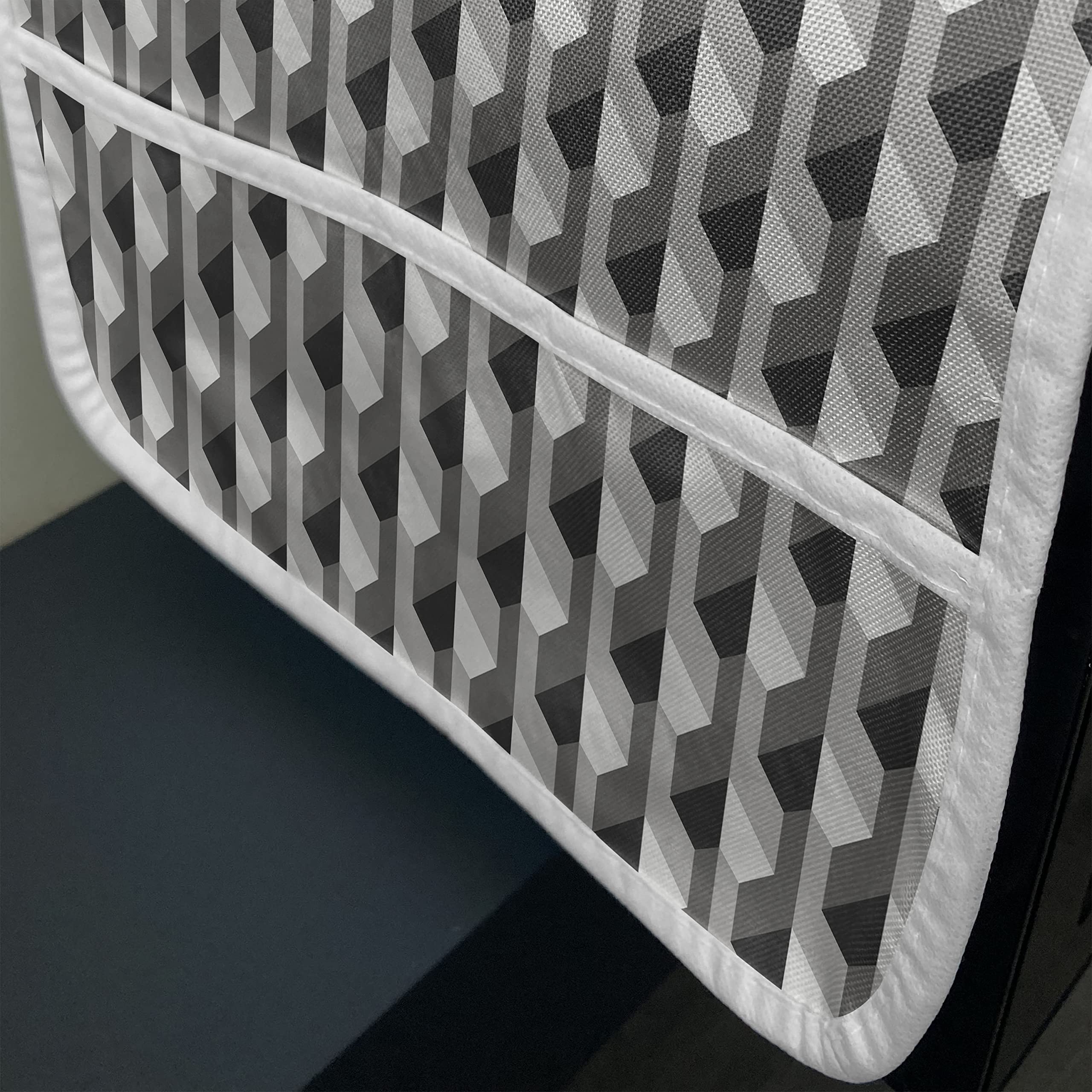 Ambesonne Geometric Microwave Cover - Waterproof Kitchen Organizer with Pockets, 36