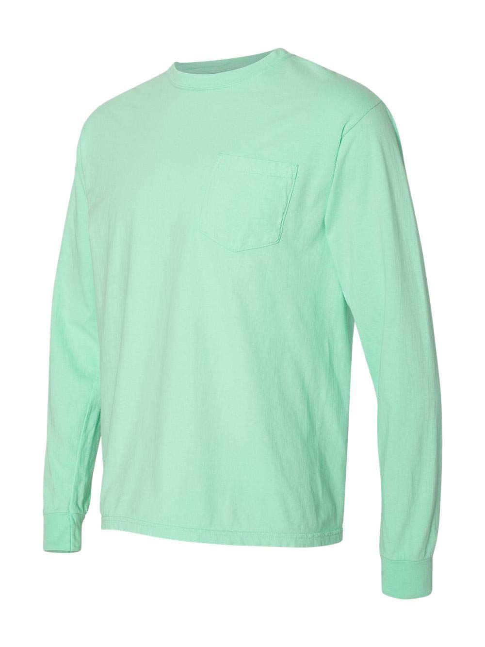 Comfort Colors 4410 Chouinard Long Sleeve Heavyweight Cotton Pocket T-Shirt for Men | Durable Workwear & Casual Style | Perfect for Outdoor Activities, Work Uniforms & Everyday Wear