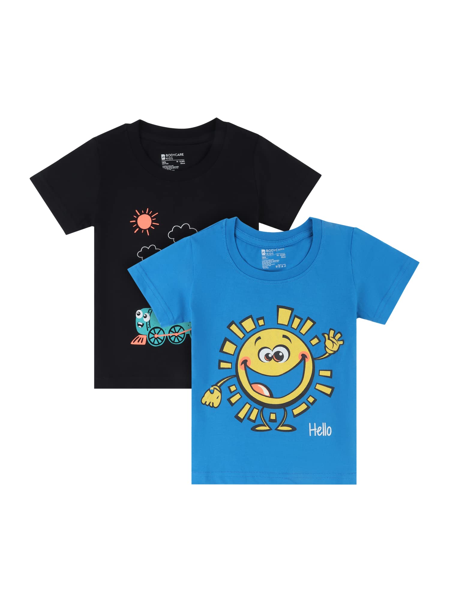 BODYCARE Boys' Round Neck Half Sleeve Regular Fit T-Shirt | Comfortable Cotton Tee for School, Play & Everyday Wear