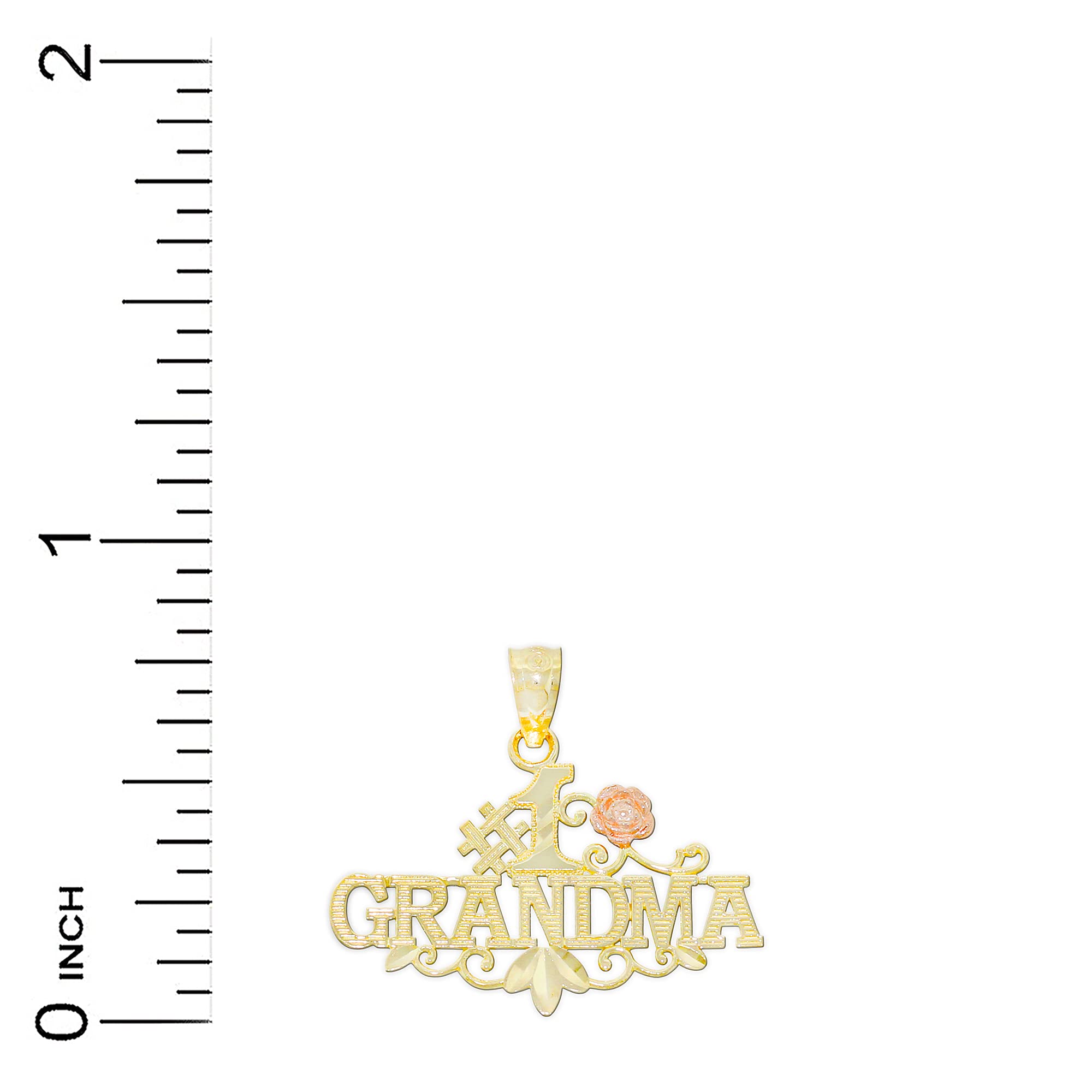 10K Gold Grandma Charm Pendant - Elegant Grandma Jewelry Gift for Birthday, Mother's Day & Christmas - Perfect for Necklace, Bracelet or Keepsake Box