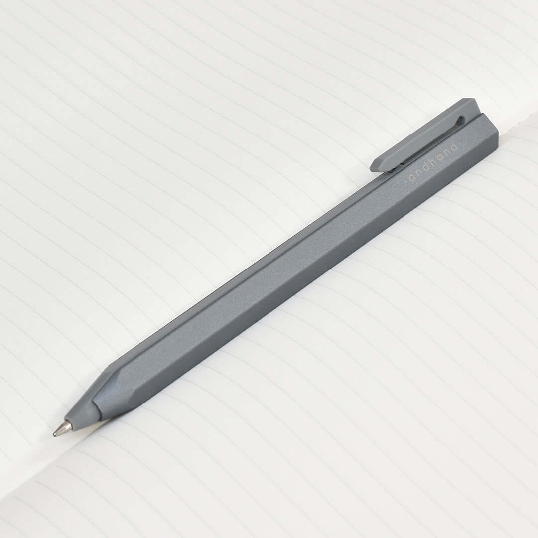 Andhand Core Retractable Ballpoint Pen - Slate Grey - Smooth Writing for Office, School & Everyday Use