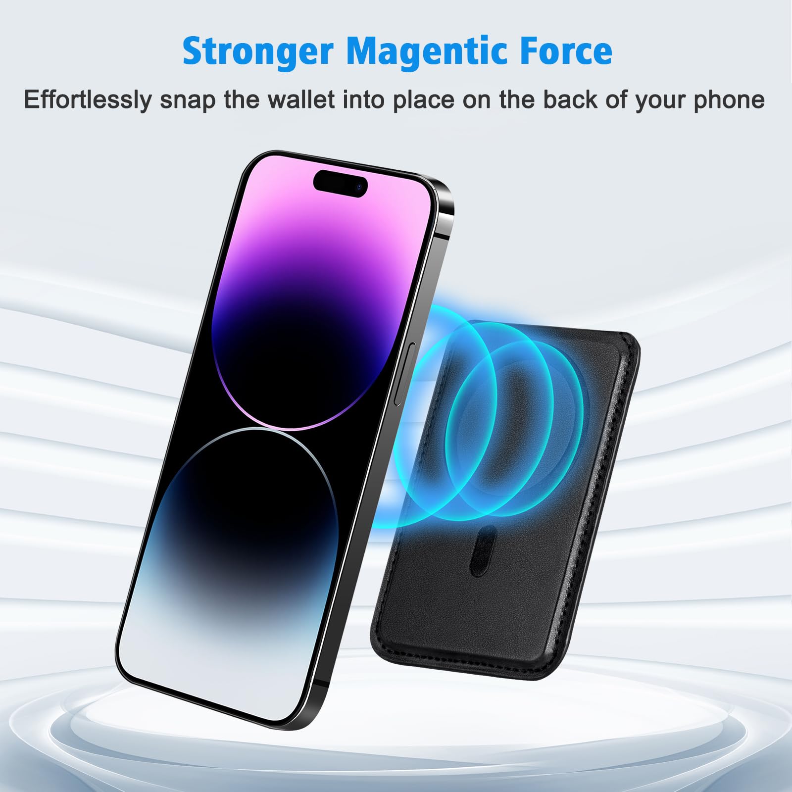 Premium Genuine Leather Magnetic Phone Wallet for iPhone 15/14/13/12 Series | Magsafe Compatible Wallet with RFID Blocking & Privacy Flap | Holds 6 Cards (Excludes 13 Mini/12 Mini) | Perfect for Everyday Carry, Travel & Contactless Payments