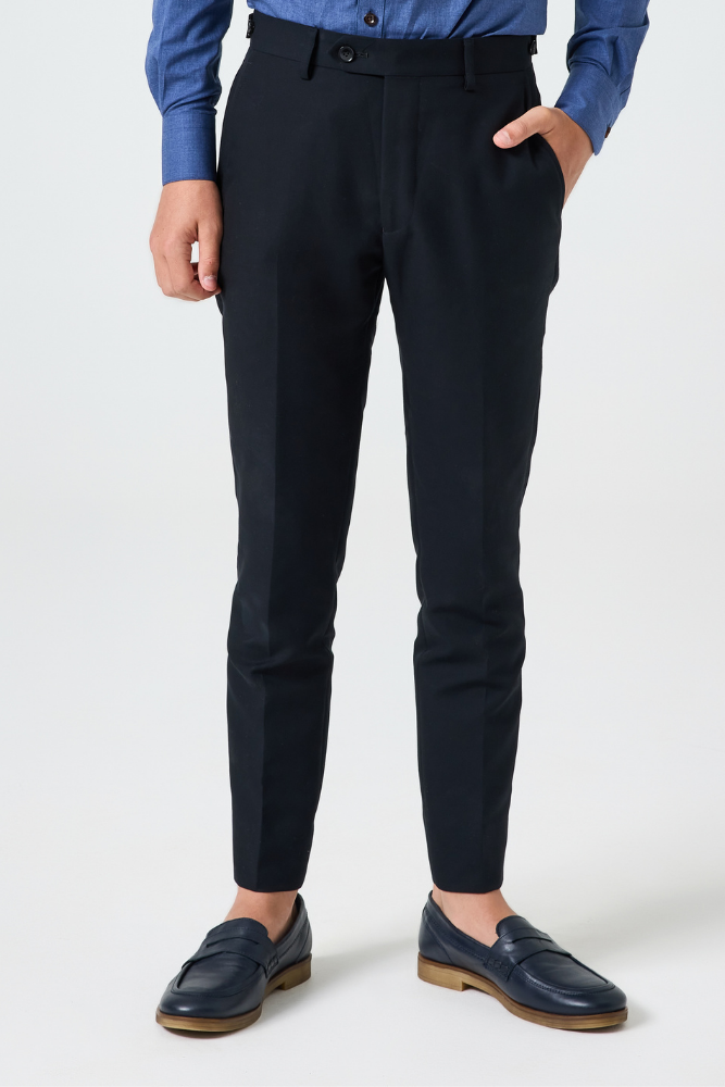 Bowie Chino Pants for Men - Classic Black Cotton Stretch Flat Front Dress Pants | Comfortable & Stylish for Office, Business Casual & Everyday Wear