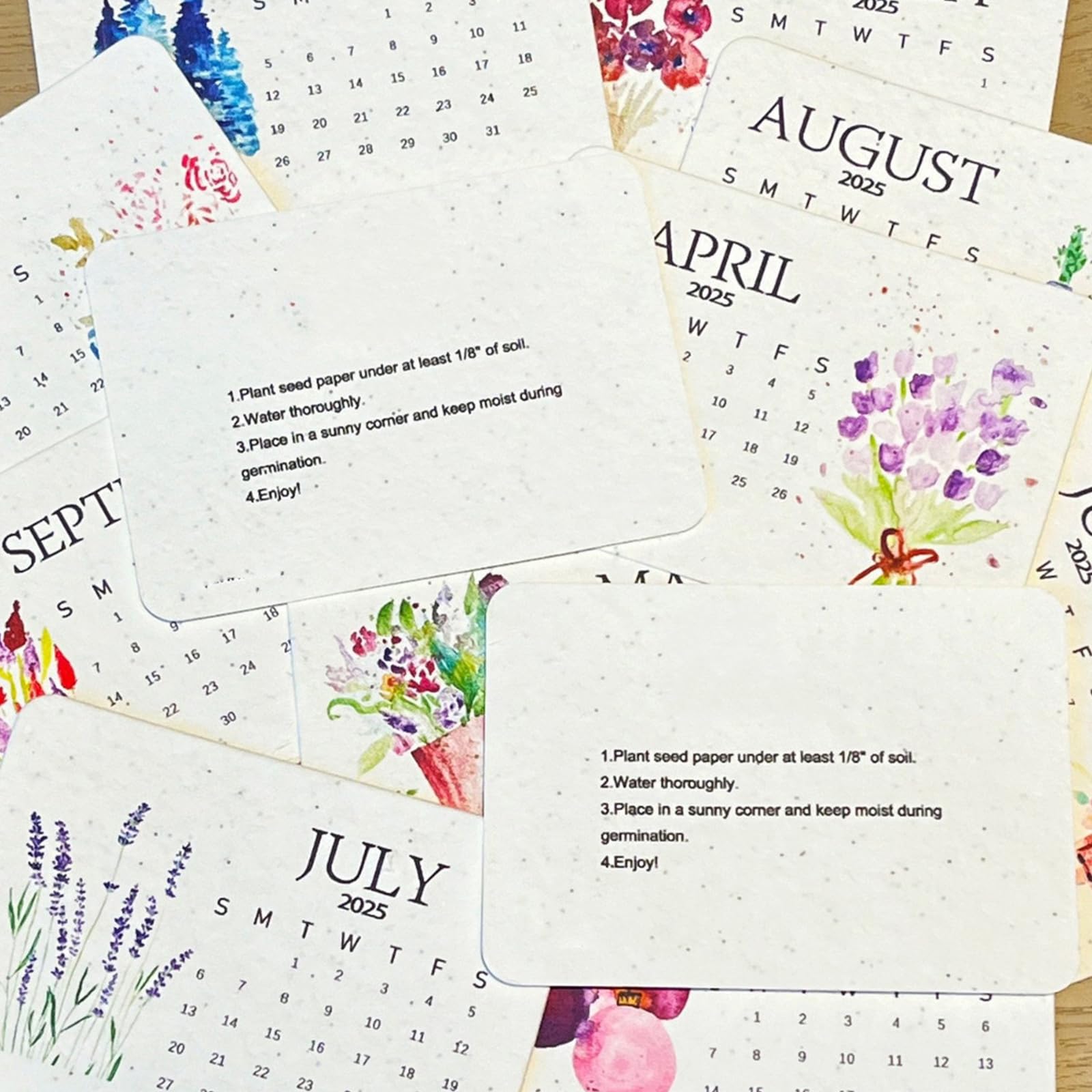 2025 Plantable Seed Calendar - January to December Eco-Friendly Desk Planner with Growable Seeds | Perfect for Home Office, Gardening Gifts & Sustainable Lifestyle