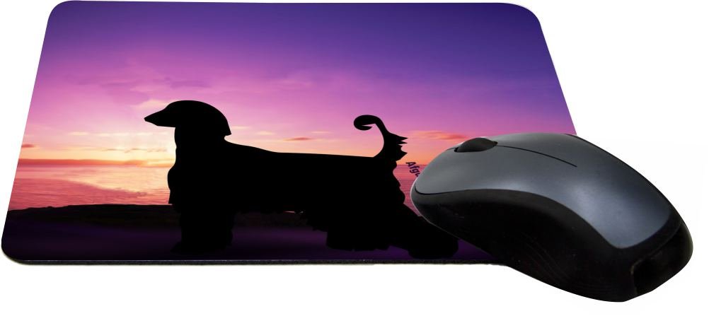 Afghan Hound Sunset Design Gaming Mouse Pad - Non-Slip Rubber Base, Smooth Surface for PC/Laptop - Perfect for Office Work & Esports (MPSQ-RK-8398)