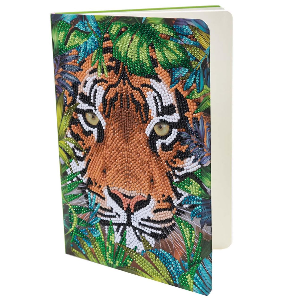 Diamond Painting Notebook Kit - Tiger in The Forest Design - DIY Crystal Art Journal Cover Craft Set for Kids & Adults - Perfect for Scrapbooking, Gift Making & Creative Home Decor