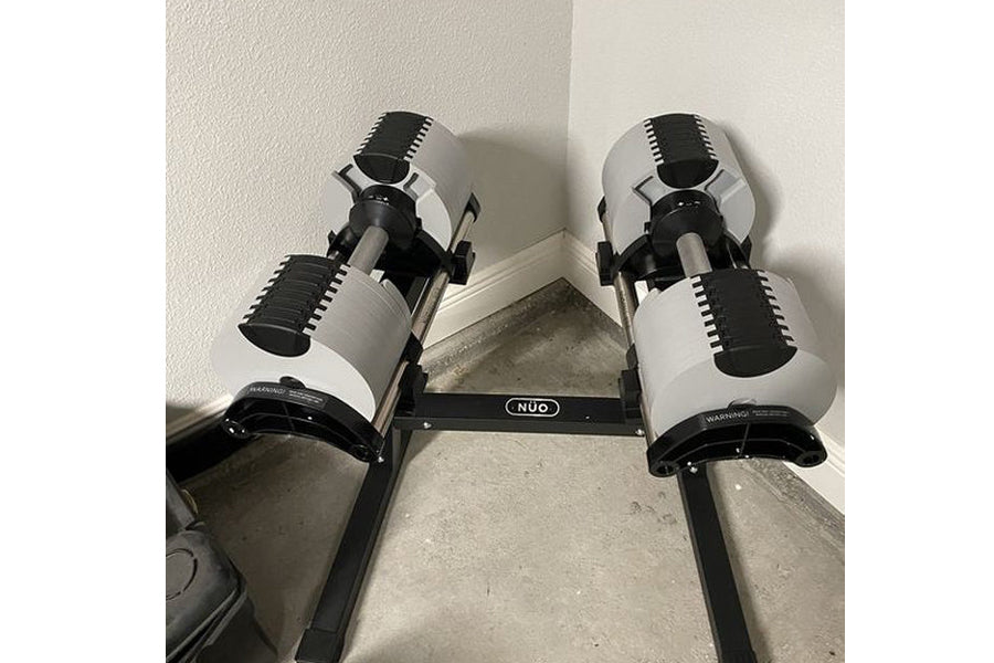 Adjustable Dumbbell Stand for Home Gym - NÜOBELL Double Legged Weight Rack for Strength Training & Fitness Workouts - Perfect for Small Spaces & Compact Home Workouts