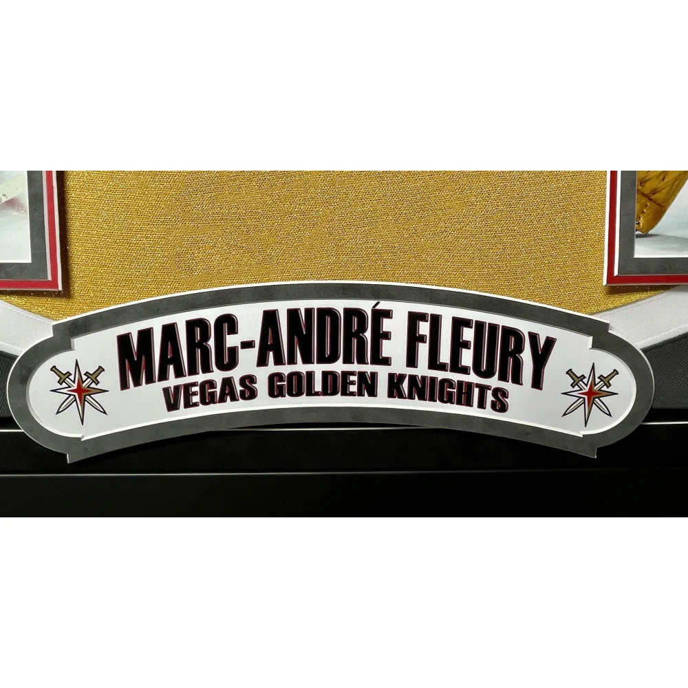 Marc Andre Fleury Signed Vegas Golden Knights Gold Alternate Jersey - Framed Autographed NHL Memorabilia for Collectors & Hockey Fans - Perfect for Man Cave, Sports Bar, or Gift