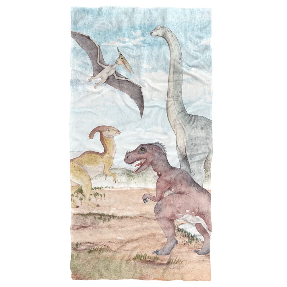 LOGOVISION Watercolor Dino Portrait Beach Towel 30