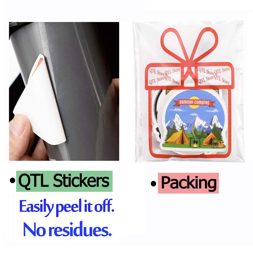 50Pcs Waterproof Vinyl Stickers for Water Bottles, Coolers & Outdoor Gear - Nature, Camping & Adventure Themed Decals for Teens, Kids, Boys & Girls - Perfect for Yeti Tumblers, Hiking Gear & School Supplies