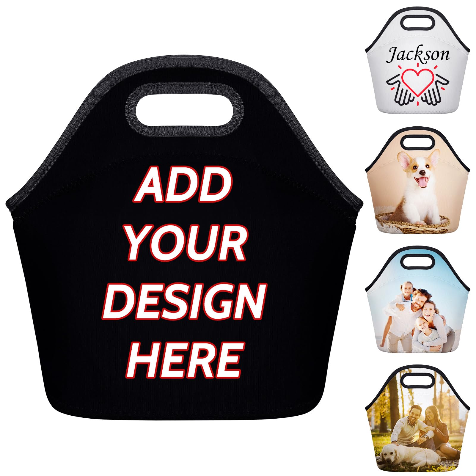 Custom Insulated Lunch Bag for Women & Men - Personalized with Photo/Text - Reusable Lunch Tote for Work, Office, School, Travel & Picnic - Eco-Friendly Meal Container