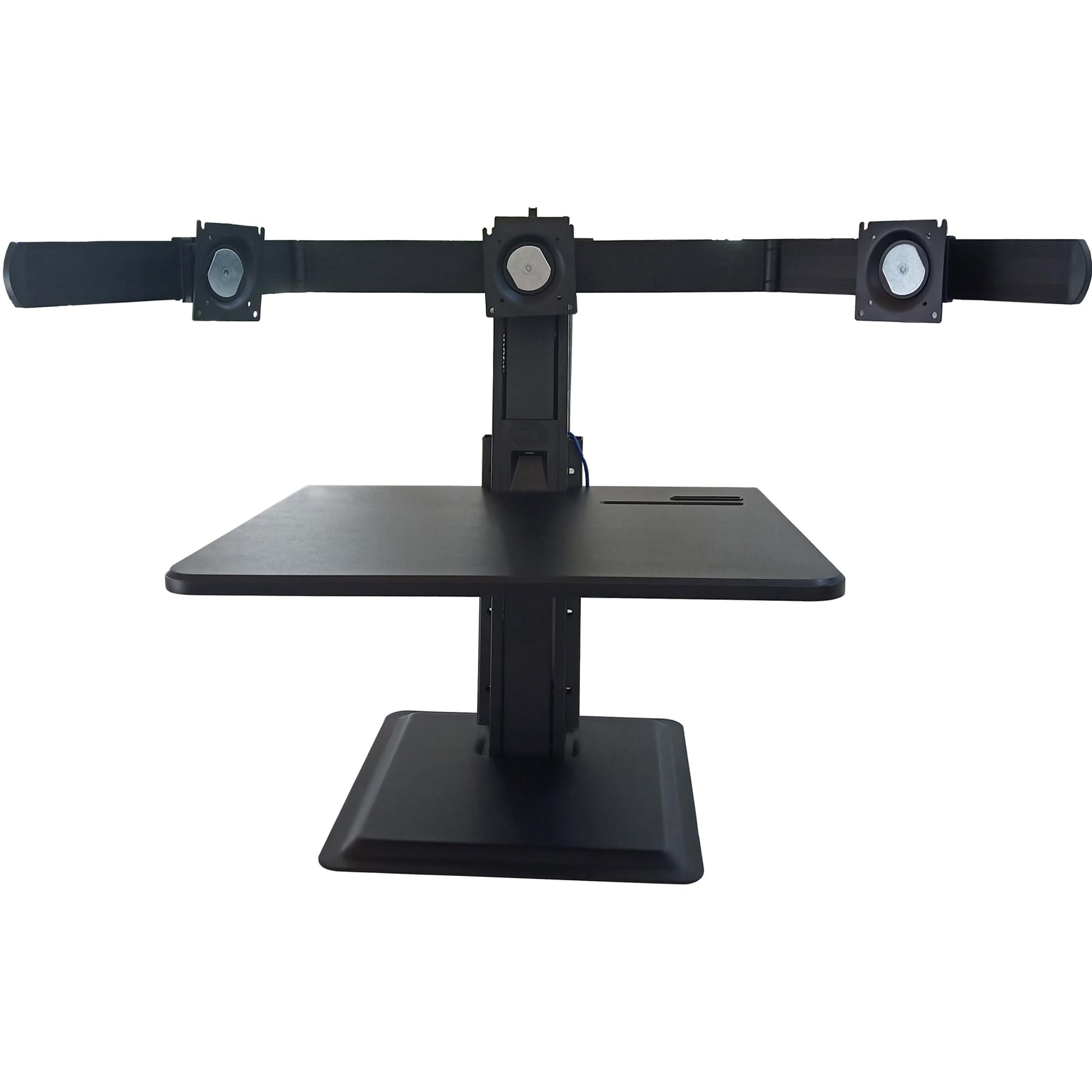 Adjustable Monitor Stand for 3 Screens - Lorell Black Ergonomic Desk Riser for Home & Office Workspace Setup