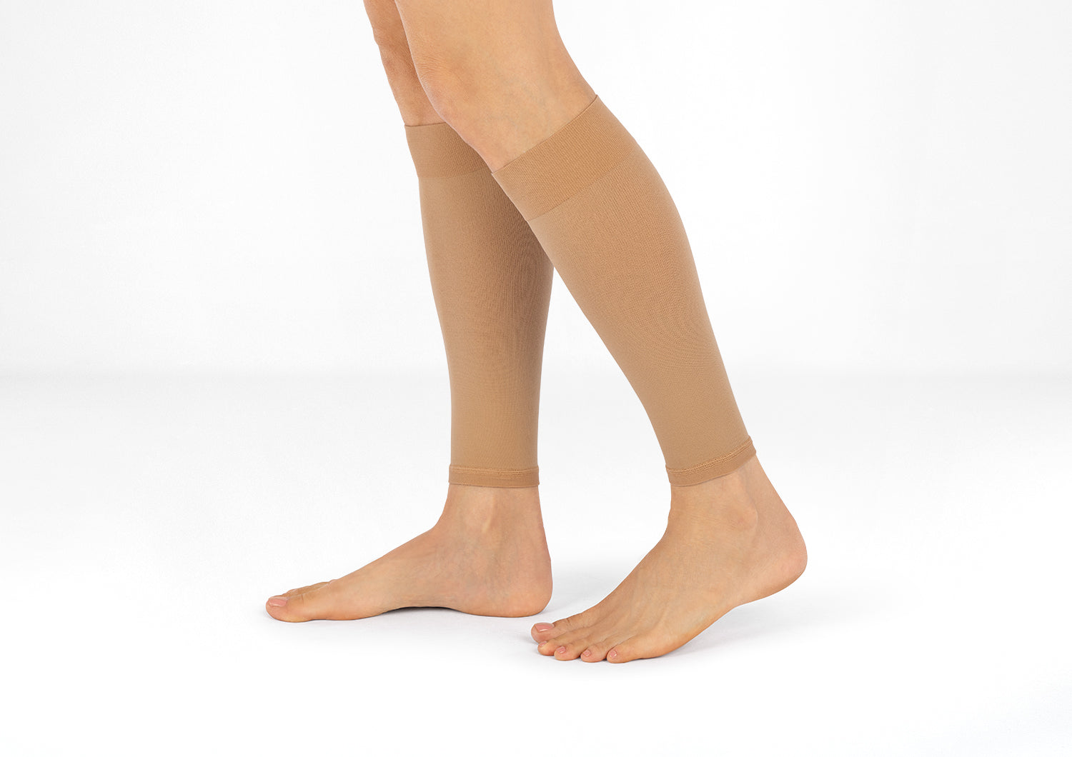 Best Compression Calf Sleeves 15-20 mmHg for Running & Recovery - Tan | Support for Athletes, Travel & Varicose Veins