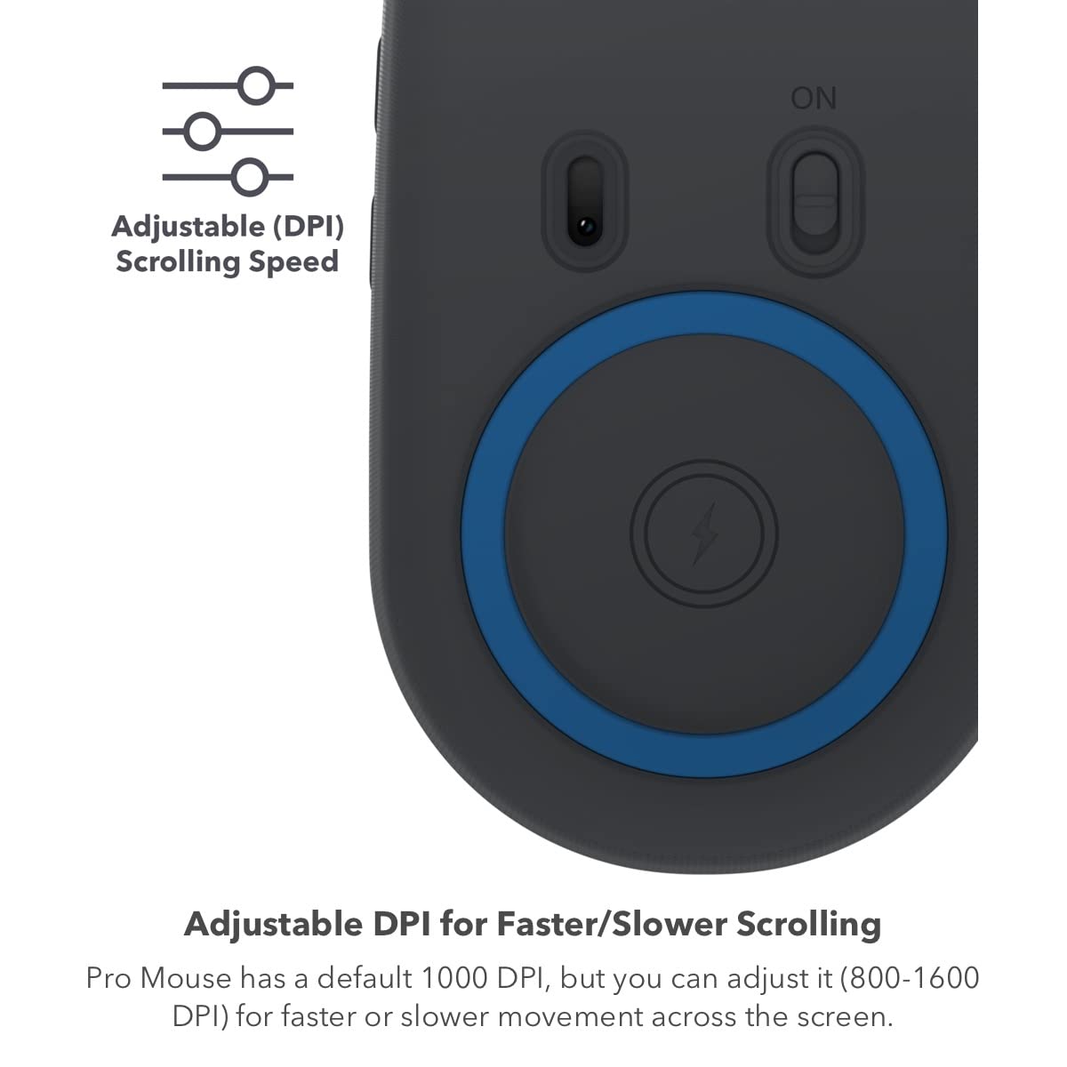 ZAGG Pro Wireless Mouse for Tablets & Laptops with Qi Charging Pad - Bluetooth 5.0 Multi-Device Connectivity, 6ft USB-C Cable - Perfect for Office, Travel & Home Use