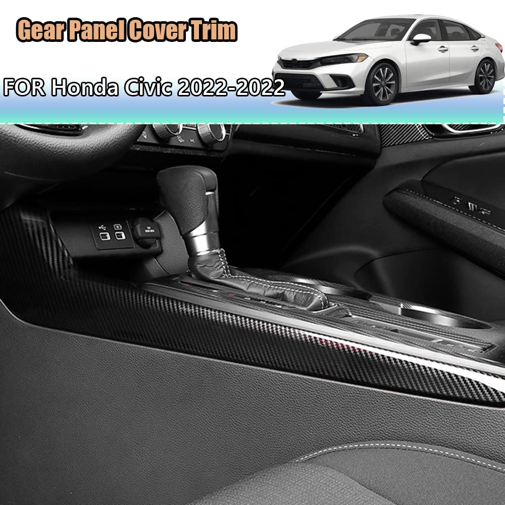 Custom ABS Gear Shift Knob & Console Panel Trims for 2022-2023 Honda Civic 11th Gen - 2PCS Red Interior Accessories Set - Perfect for Car Enthusiasts & DIY Upgrades