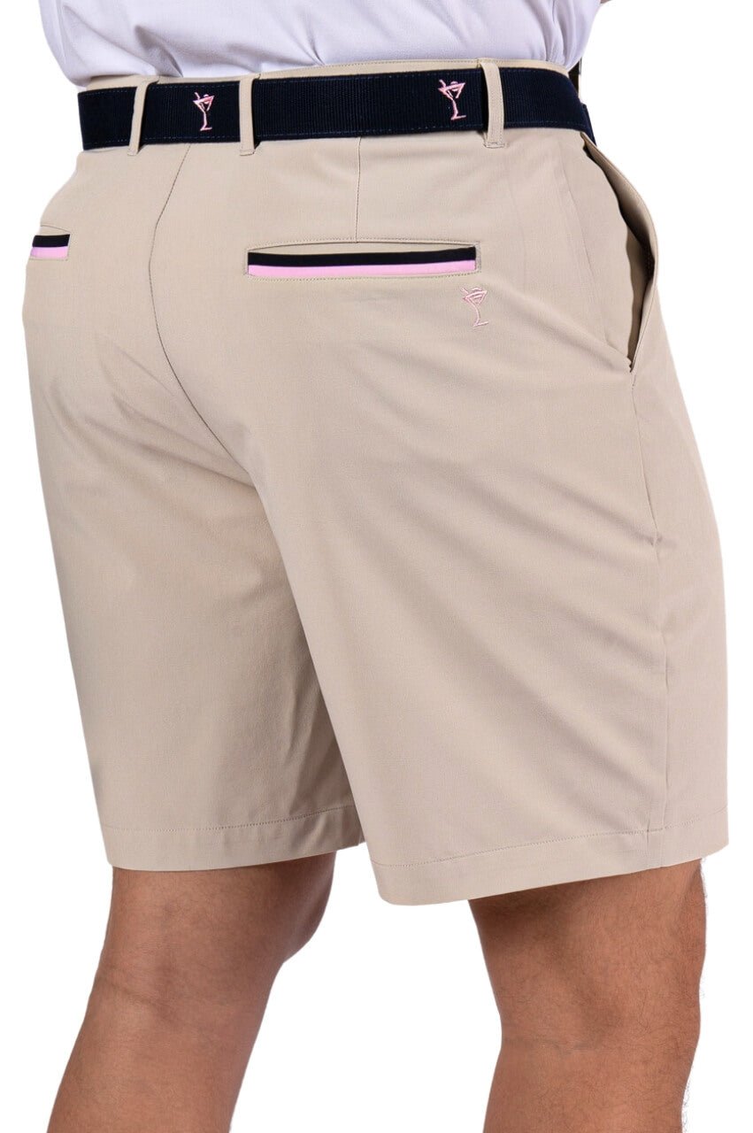 Men's Khaki Performance Shorts - Lightweight Quick-Dry Athletic Shorts for Running, Gym & Outdoor Activities | Comfortable Breathable Workout Shorts