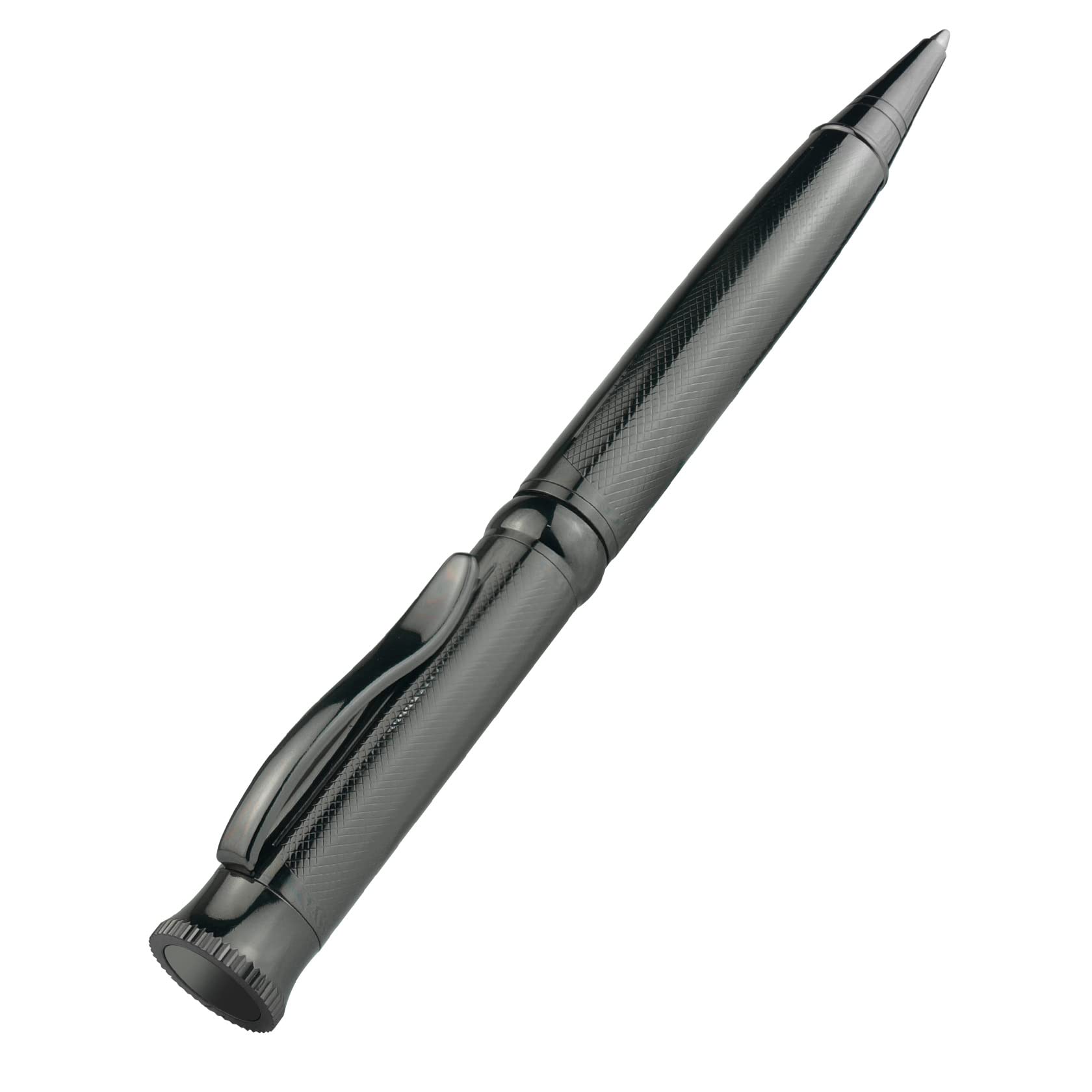 STONEGO Premium Metal Ballpoint Pen - Retractable Striped Rollerball Pen with 1.0mm Medium Point, Elegant Pewter Finish - Perfect Gift for Men & Women, Ideal for Office, Business, School, Writing & Daily Use