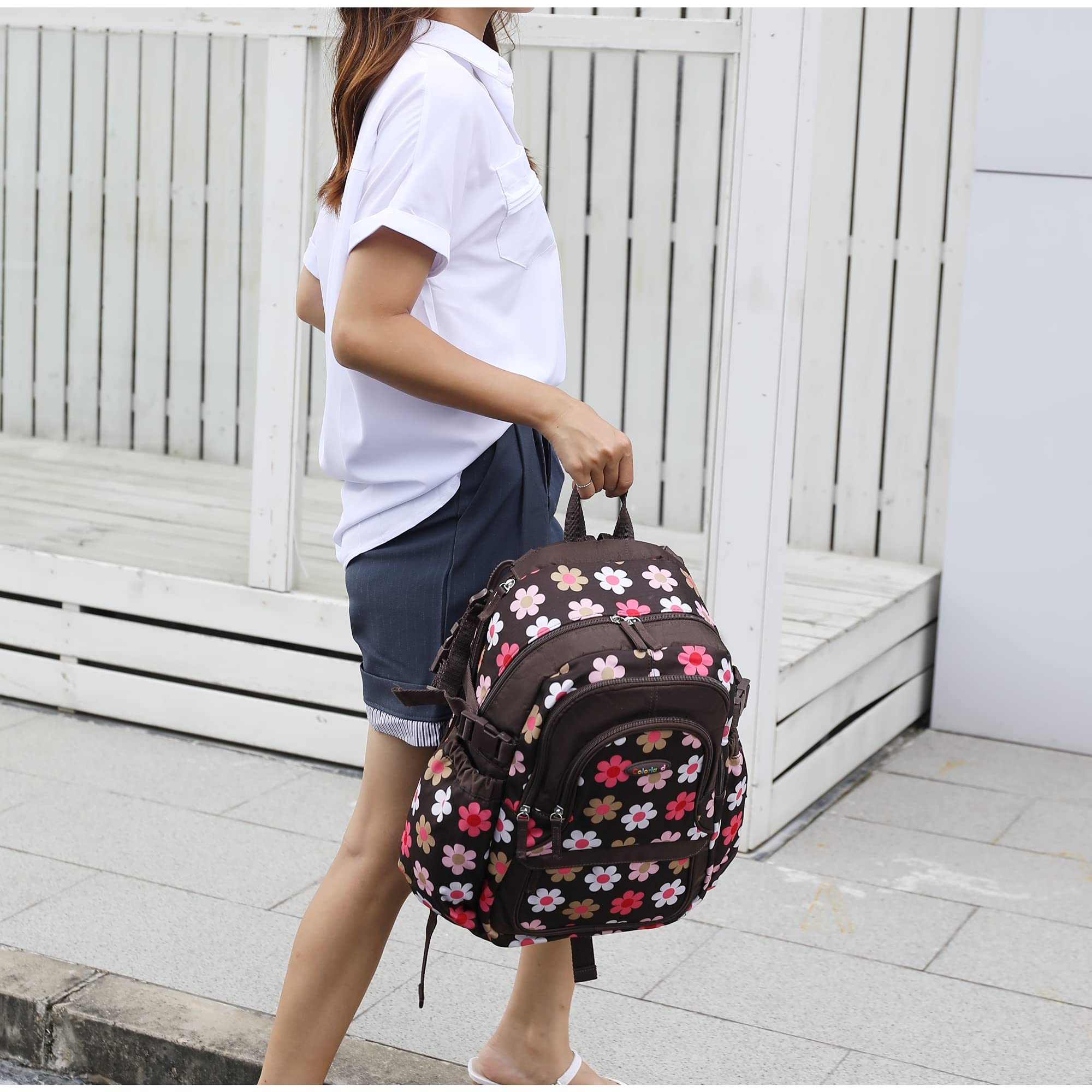MKF Collection Large Travel Backpack for Women - Waterproof Polyester Carry-On Backpack with Multiple Pockets, Daypack for Work, School & Outdoor Adventures