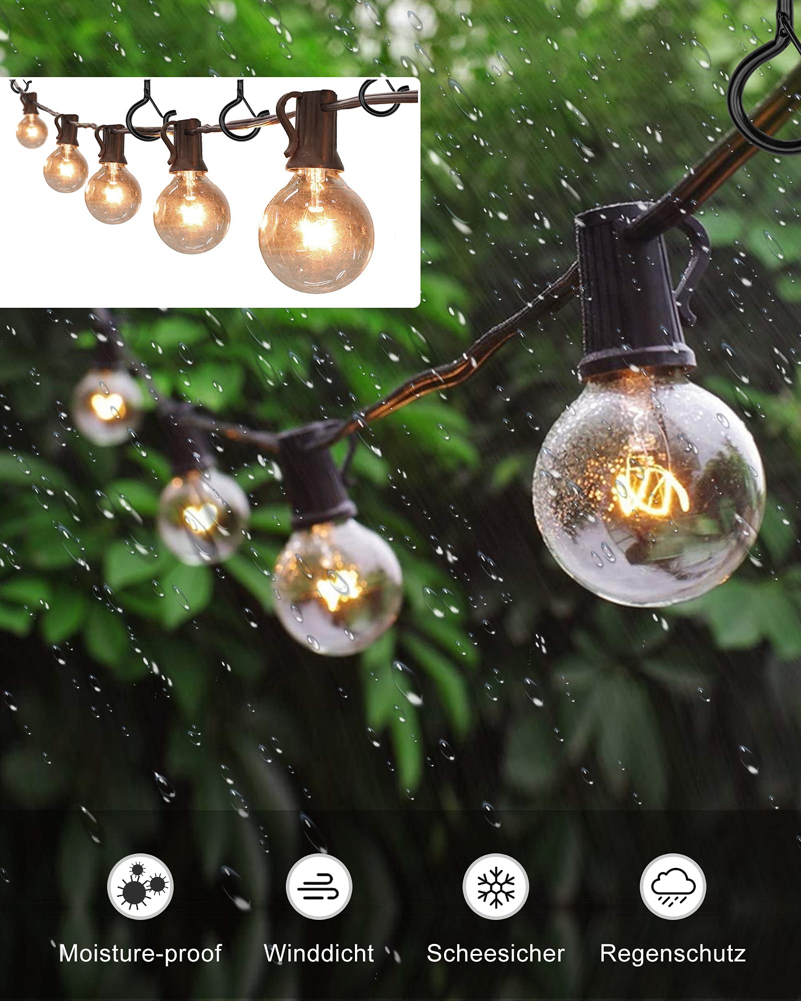 20 Pack Rust-Resistant Q Hooks for Outdoor String & Christmas Lights - Perfect for Patio & Garden Decor