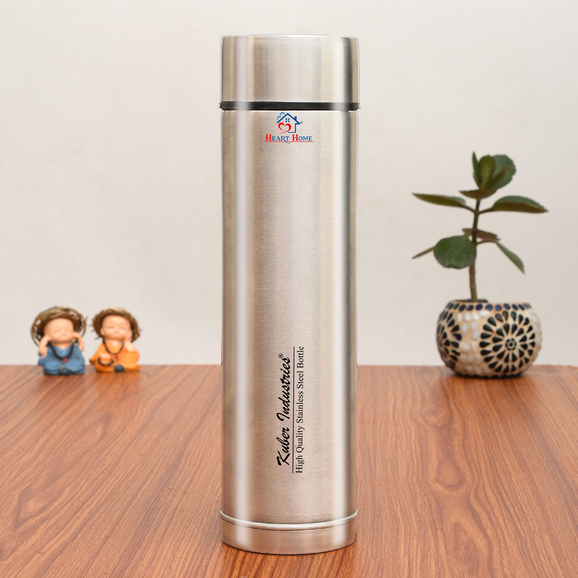 Premium Stainless Steel Water Bottle 34oz (1000ml) - 2 Pack, Silver - Insulated Double Wall Vacuum Flask for Hot & Cold Drinks - Perfect for Gym, Hiking, Office & Outdoor Activities