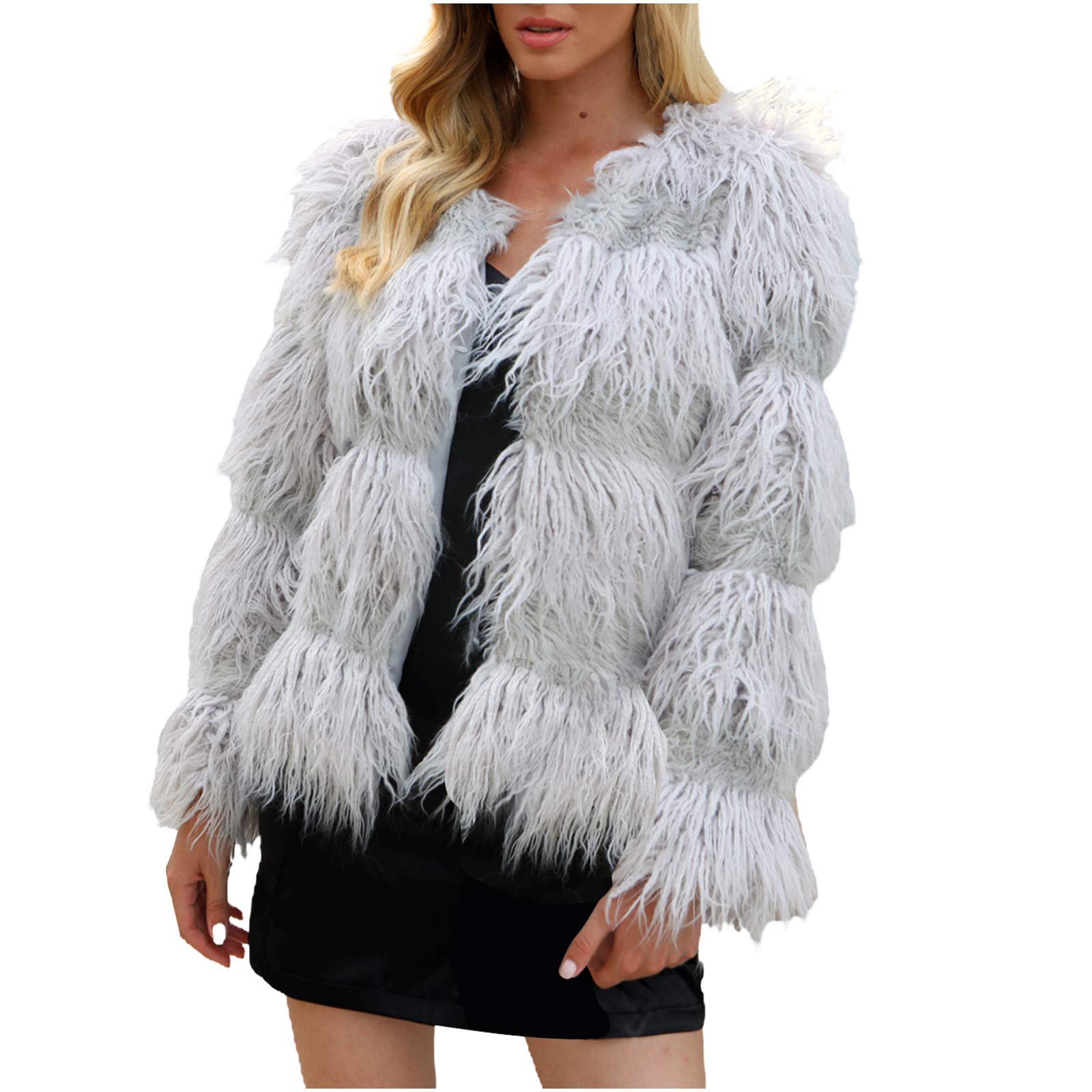 Women's Warm Faux Plush Winter Coat - Stylish Spring Jacket for Women - Cozy Outerwear Gift for Her - Perfect for Daily Wear, Office & Outdoor Activities