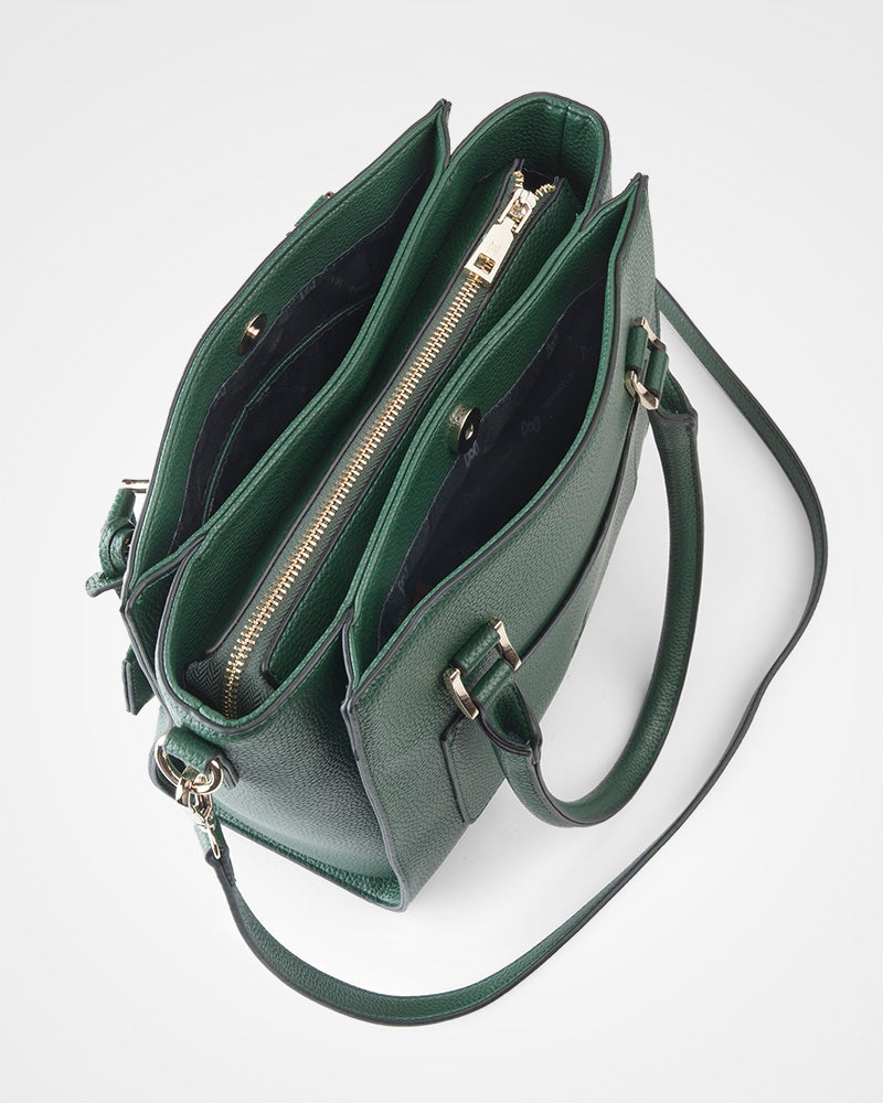 Angie Medium 3 Compartment Satchel Bag with Adjustable Stripe Shoulder Strap - Stylish Crossbody Purse for Women, Perfect for Work, Travel & Everyday Use