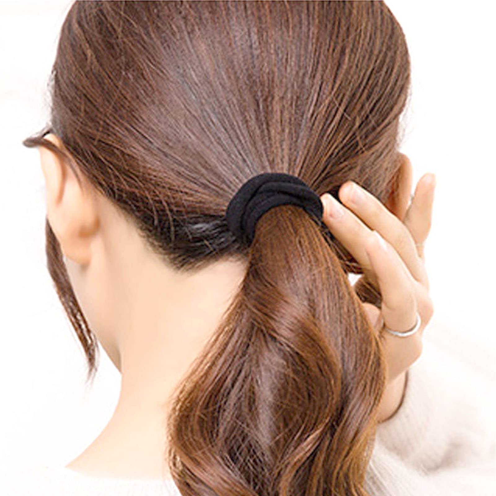 60 Pieces Black Hair Ties - DKDDSSS Elastic Ponytail Holders for Women, Men & Kids - Soft Hair Bands for Daily Use, Sports, Work & School