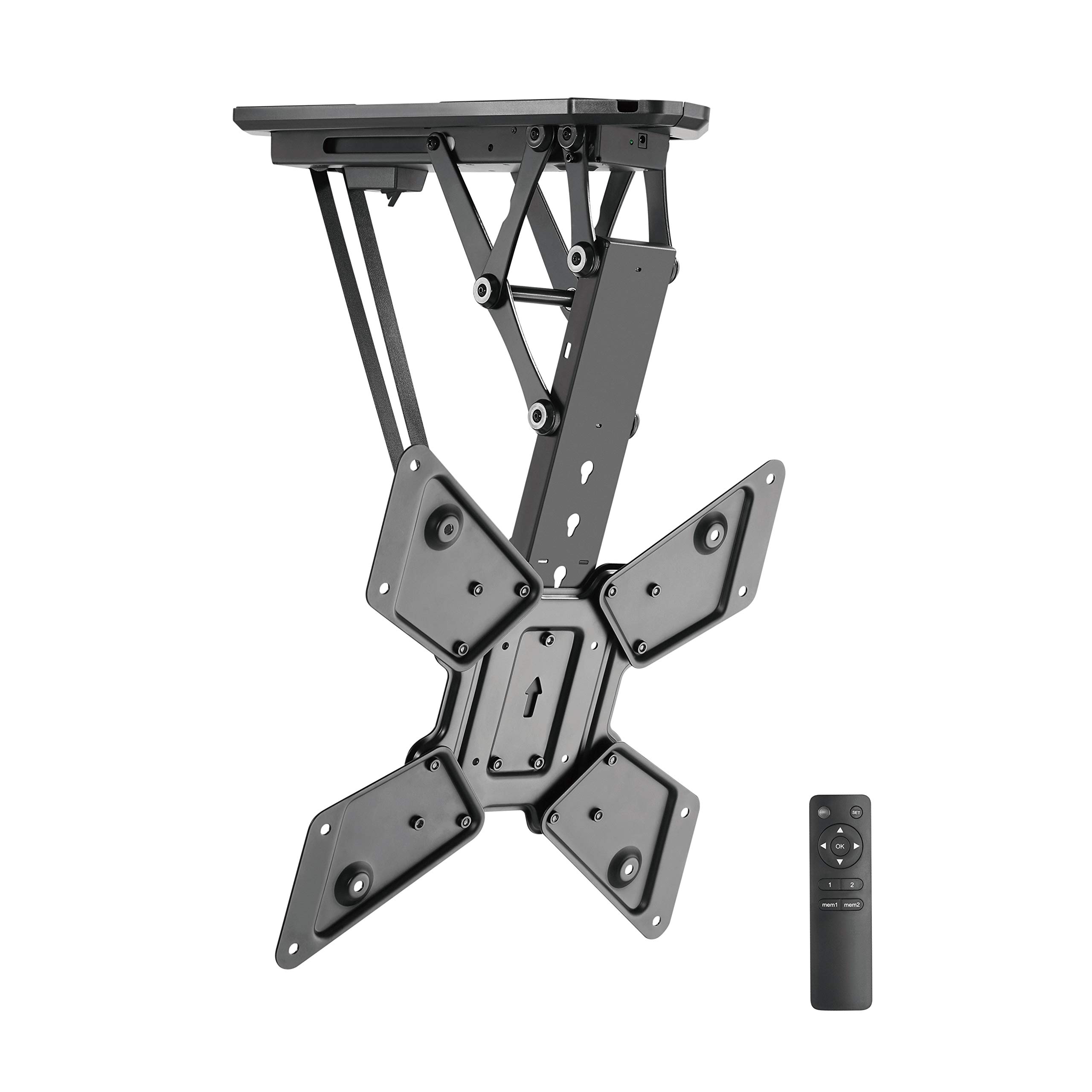 RICOO SE0544 Electric TV Ceiling Mount for 23-55 Inch TVs - Foldable Lift System Supports Up to 30kg & VESA 400x400mm - Perfect for Living Rooms, Bedrooms & Home Theaters